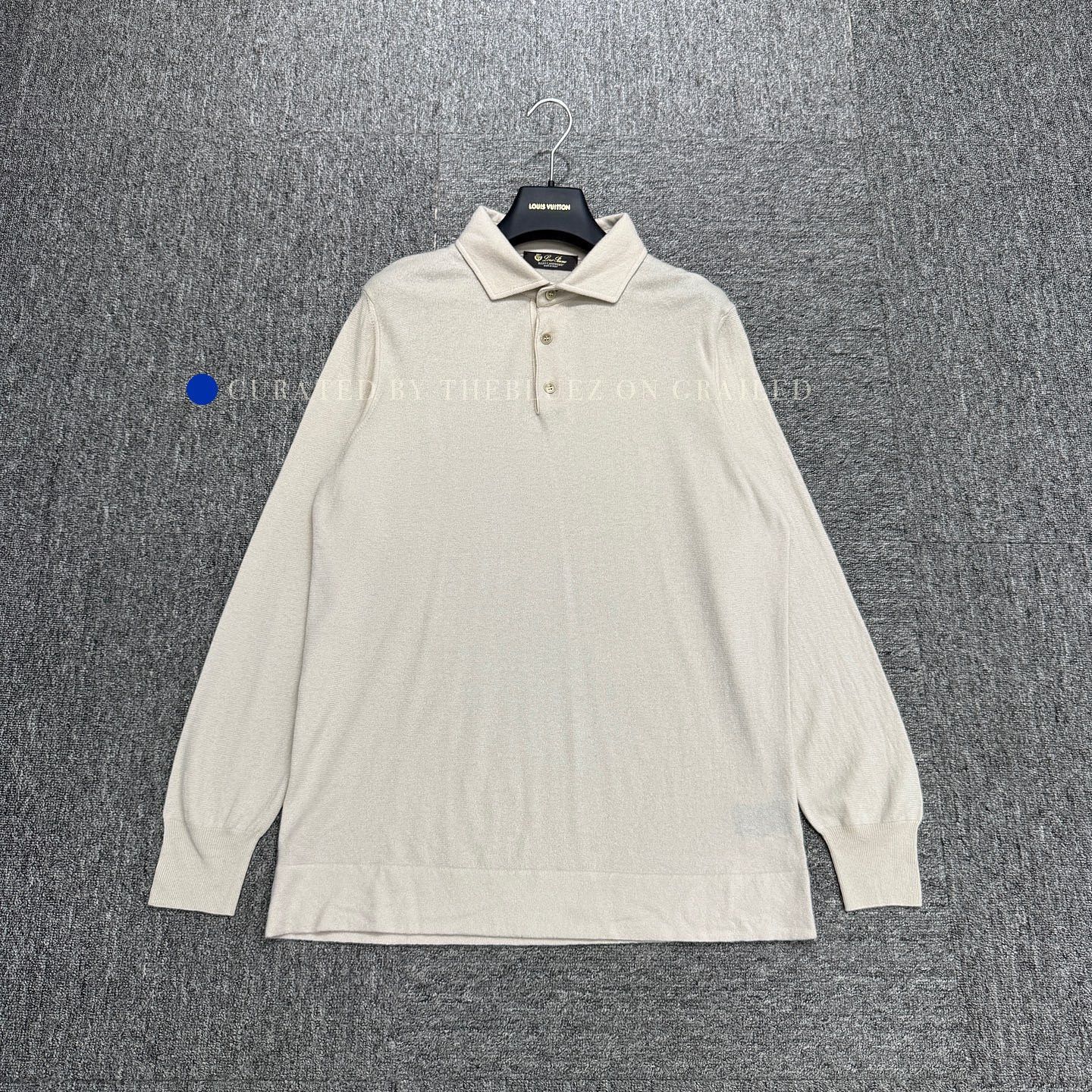Loro Piana Beige Long-Sleeve Polo Shirt Size US L / EU 52-54 / 3 - 6 Thumbnail