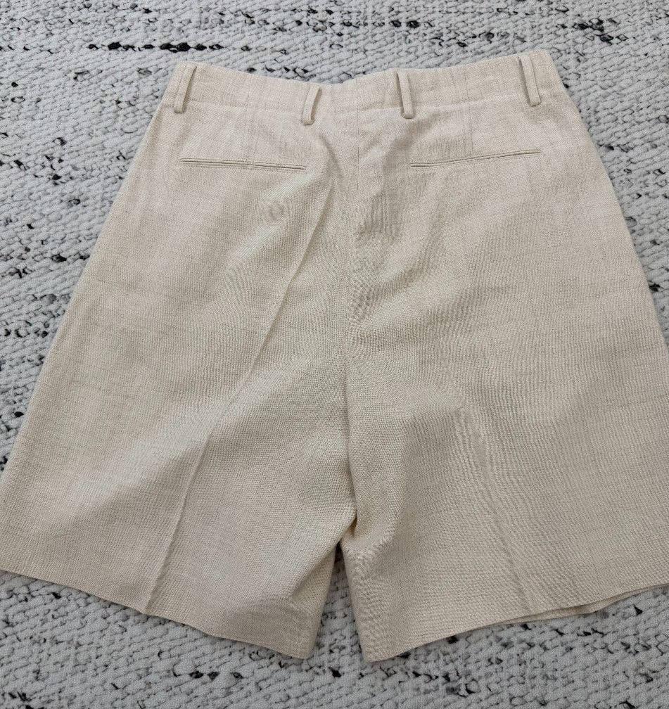 Loro Piana Beige Pleated Tailored Shorts Size US 34 / EU 50 - 2 Thumbnail