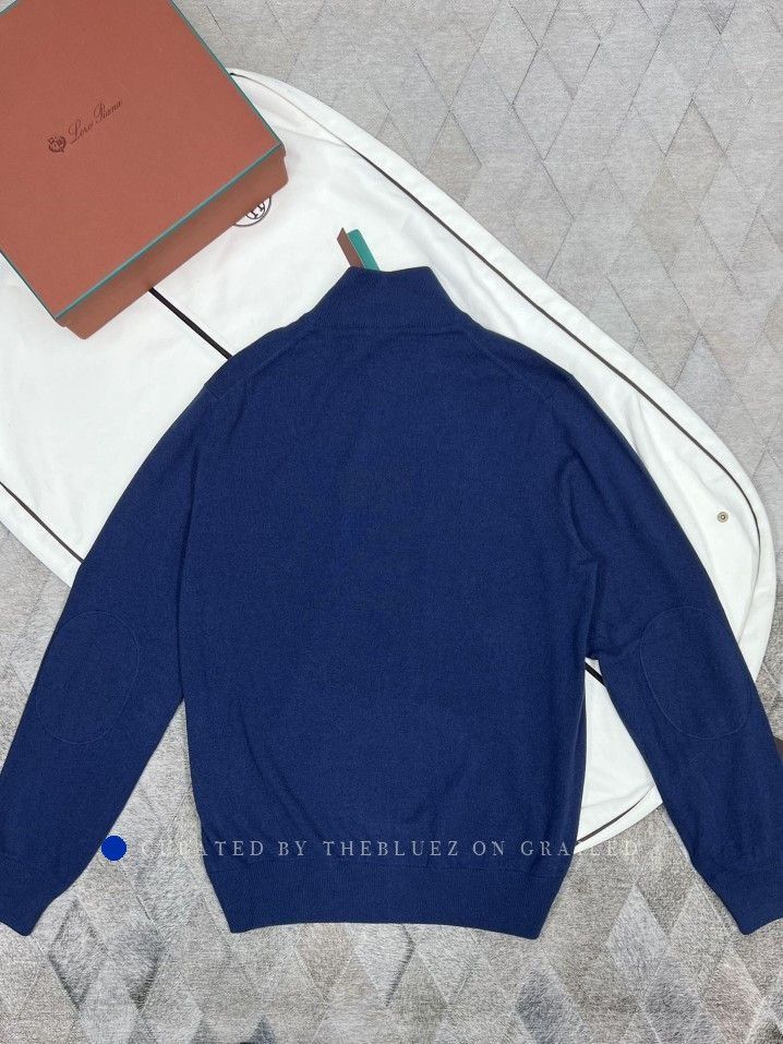 Loro Piana Blue Zip-Up Sweater - XL Size US XL / EU 56 / 4 - 2 Thumbnail