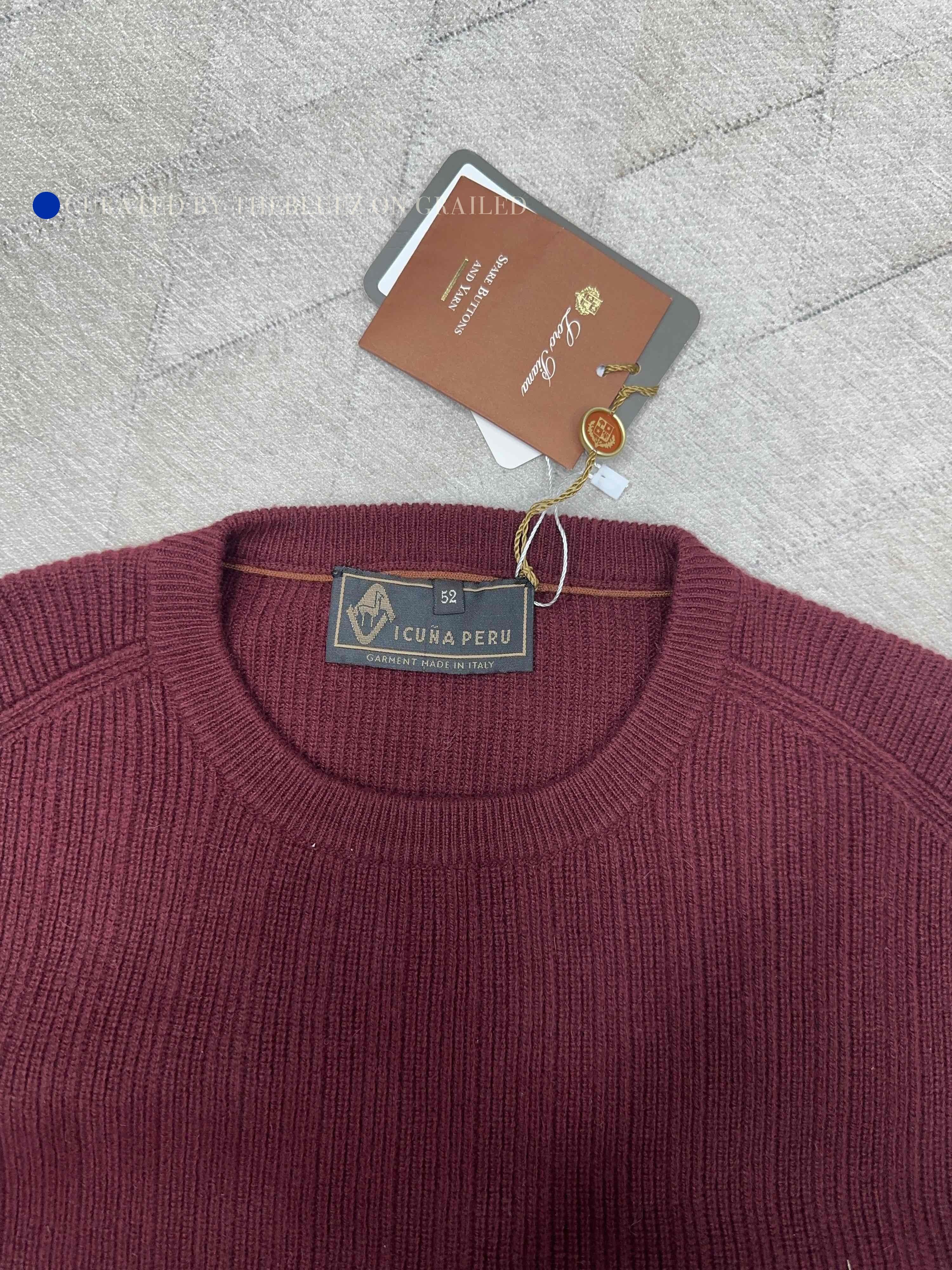 Loro Piana Red Long Sleeve Ribbed Sweater Size L Size US L / EU 52-54 / 3 - 3 Thumbnail