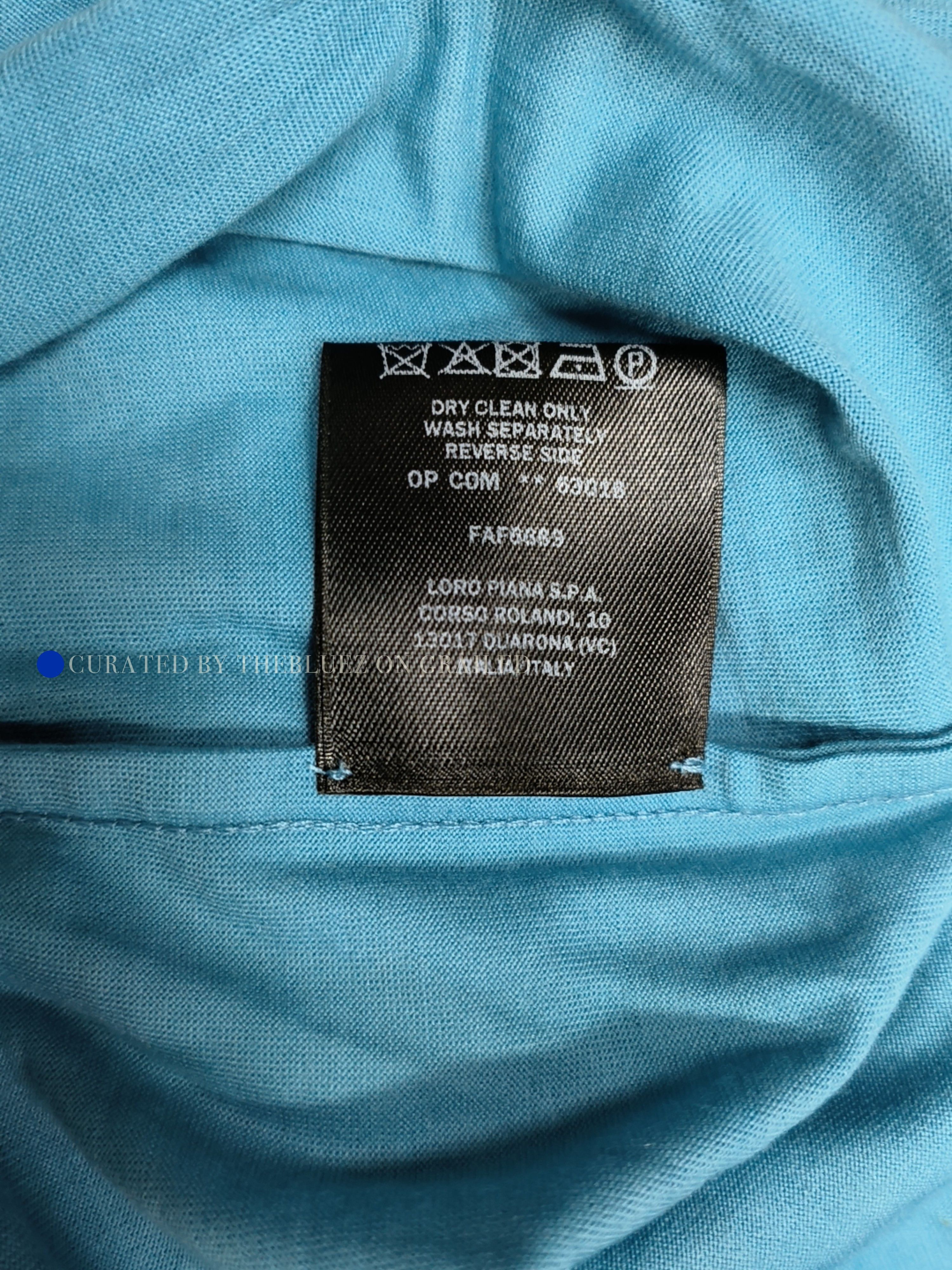 Loro Piana Blue Short-Sleeve Crewneck Shirt Size US XXL / EU 58 / 5 - 4 Thumbnail