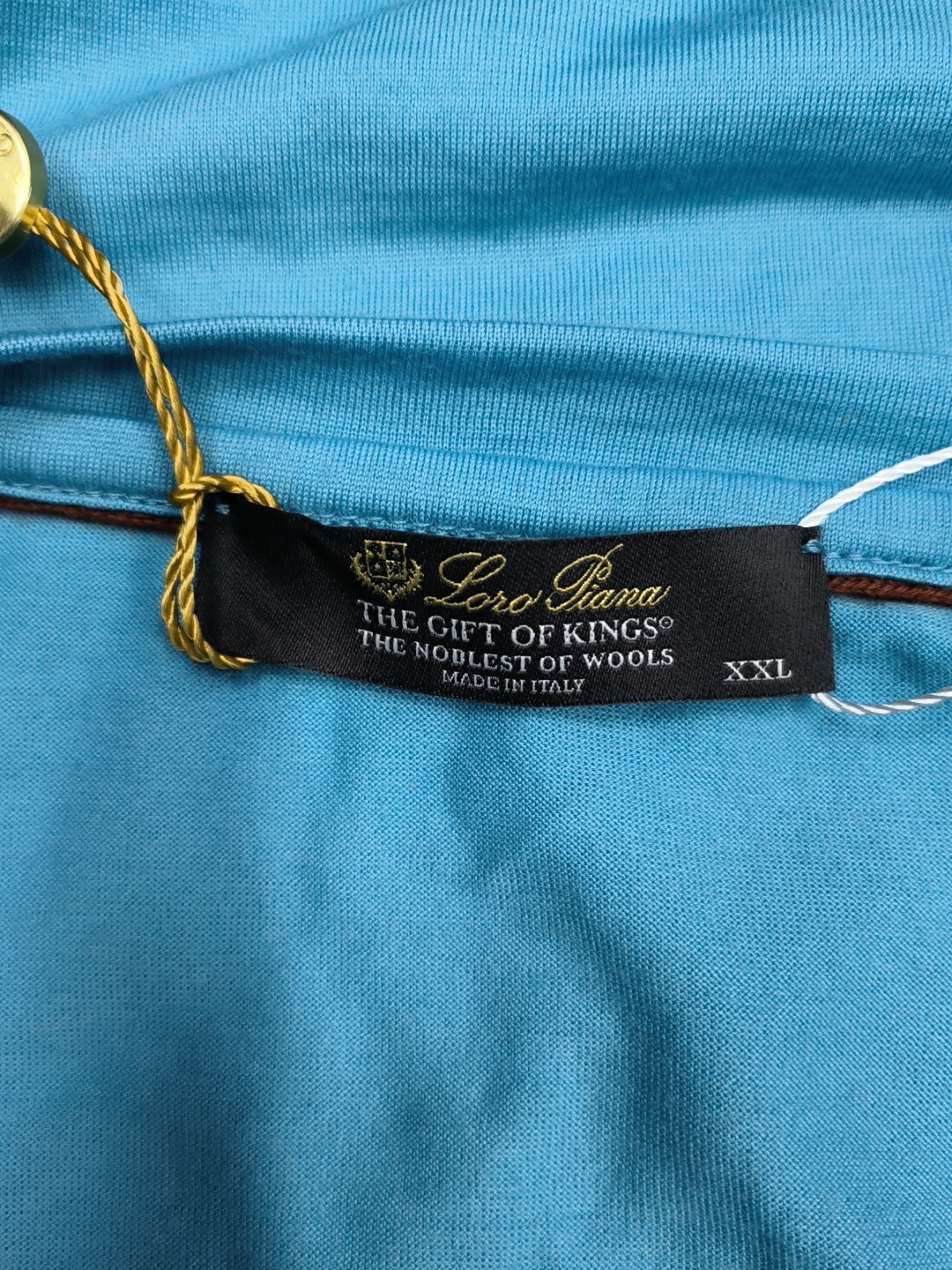 Loro Piana Blue Short-Sleeve Crewneck Shirt Size US XXL / EU 58 / 5 - 3 Thumbnail