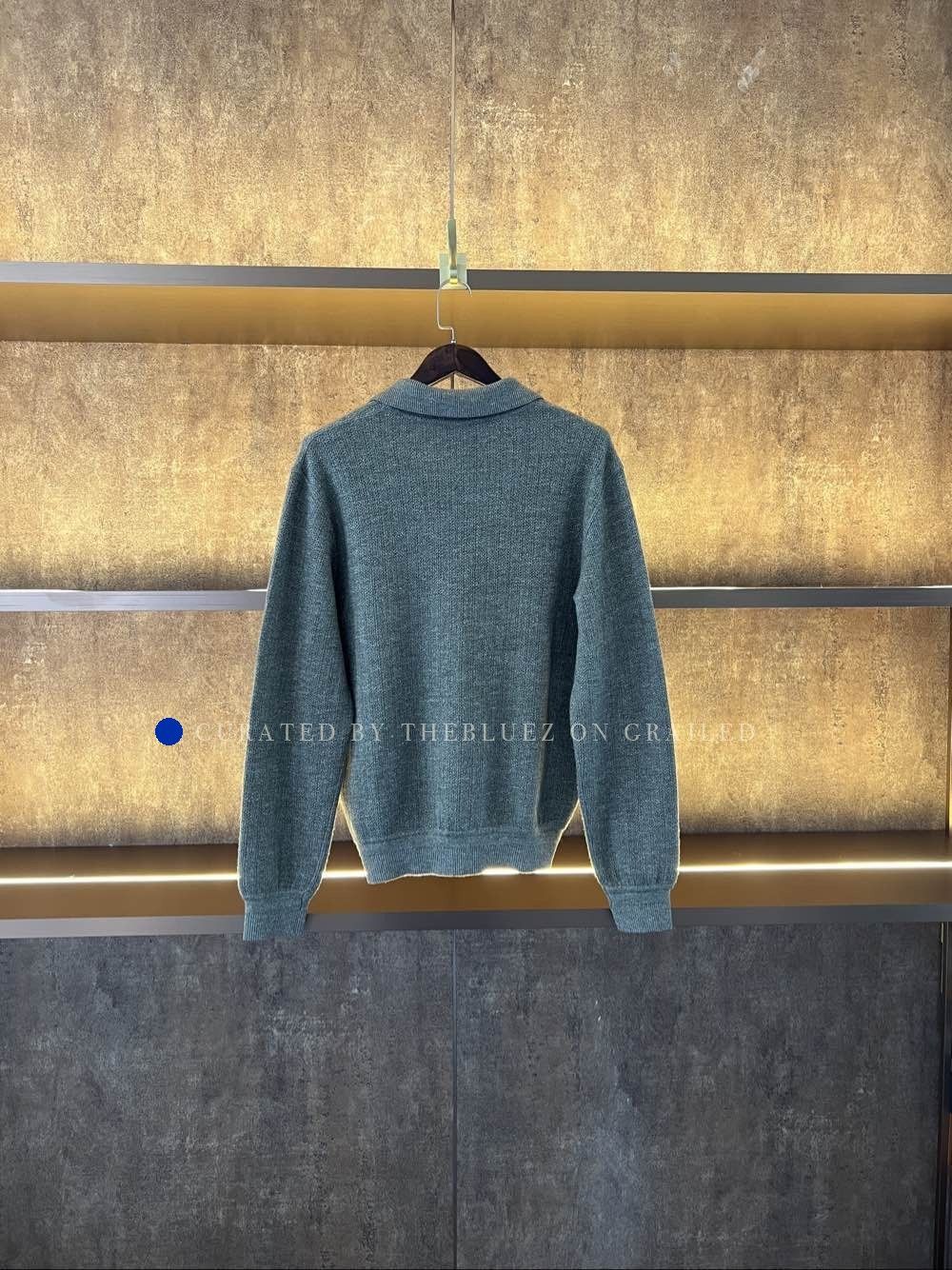 Loro Piana Green Long-Sleeve Knit Polo Shirt Size US M / EU 48-50 / 2 - 2 Thumbnail