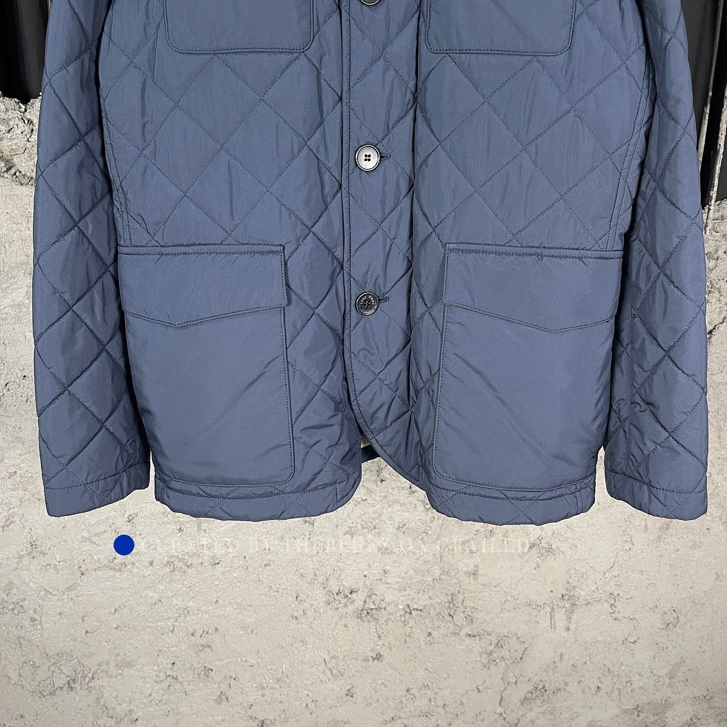 Loro Piana Blue Quilted Button-Front Jacket with Pockets Size US M / EU 48-50 / 2 - 8 Thumbnail