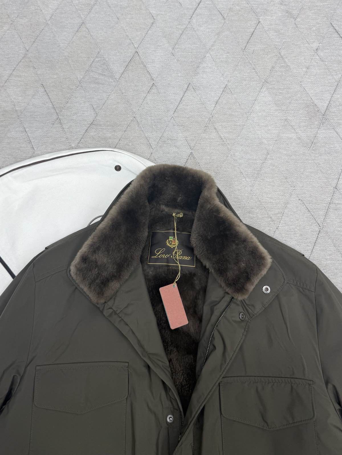 Loro Piana Green Fur Collar Utility Coat Size L Size US L / EU 52-54 / 3 - 5 Thumbnail