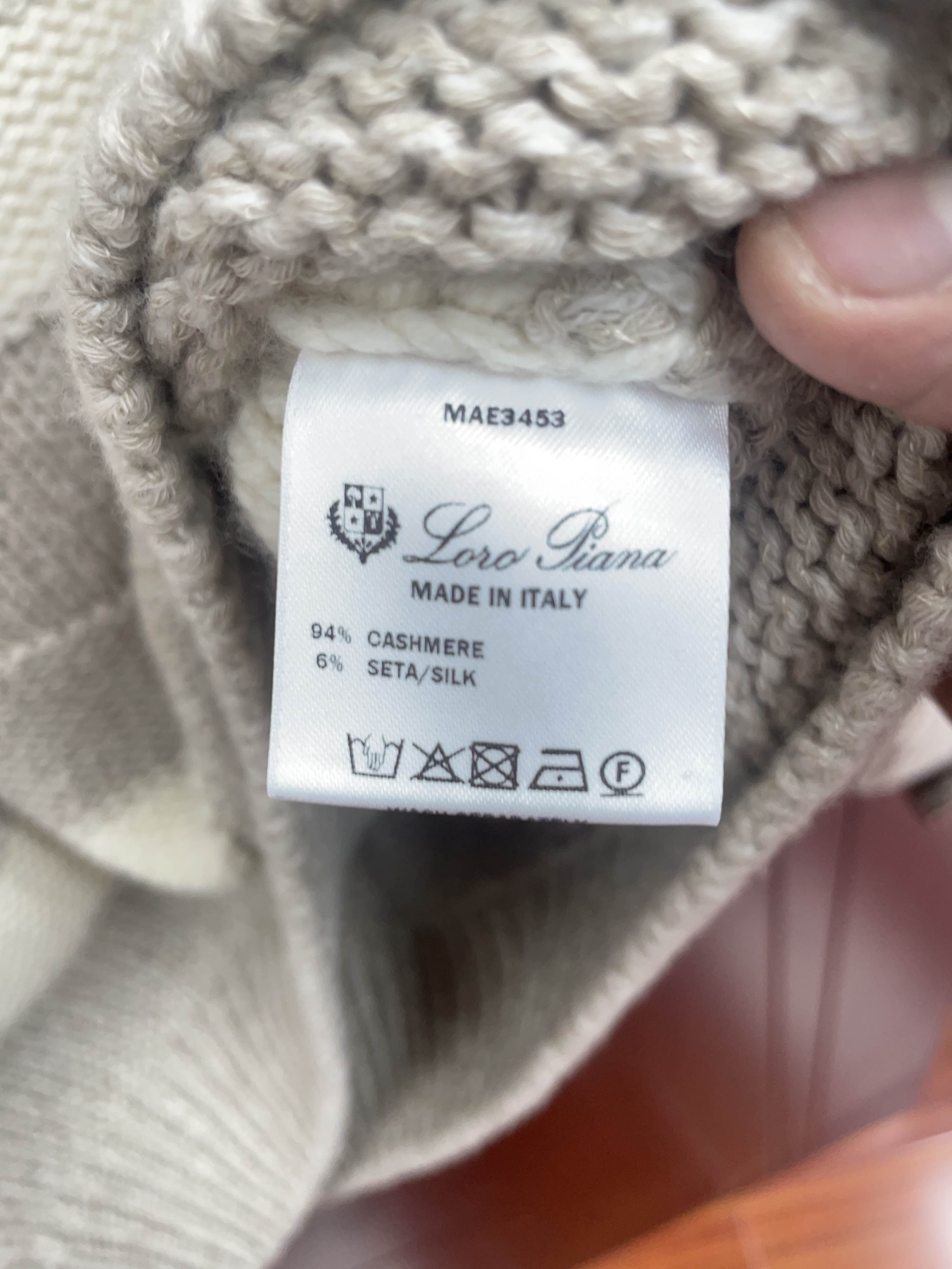 Loro Piana Beige Striped Long Sleeve Sweater Size L Size US L / EU 52-54 / 3 - 4 Thumbnail