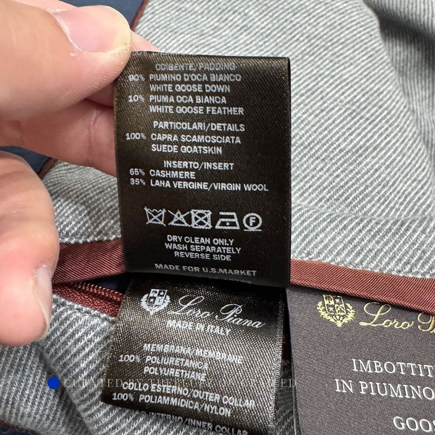 Loro Piana Blue Puffer Jacket with Textured Panel - Size M Size US M / EU 48-50 / 2 - 5 Thumbnail