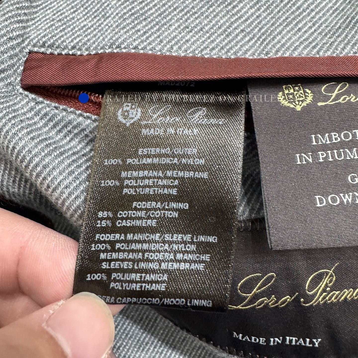 Loro Piana Blue Puffer Jacket with Textured Panel - Size M Size US M / EU 48-50 / 2 - 3 Thumbnail