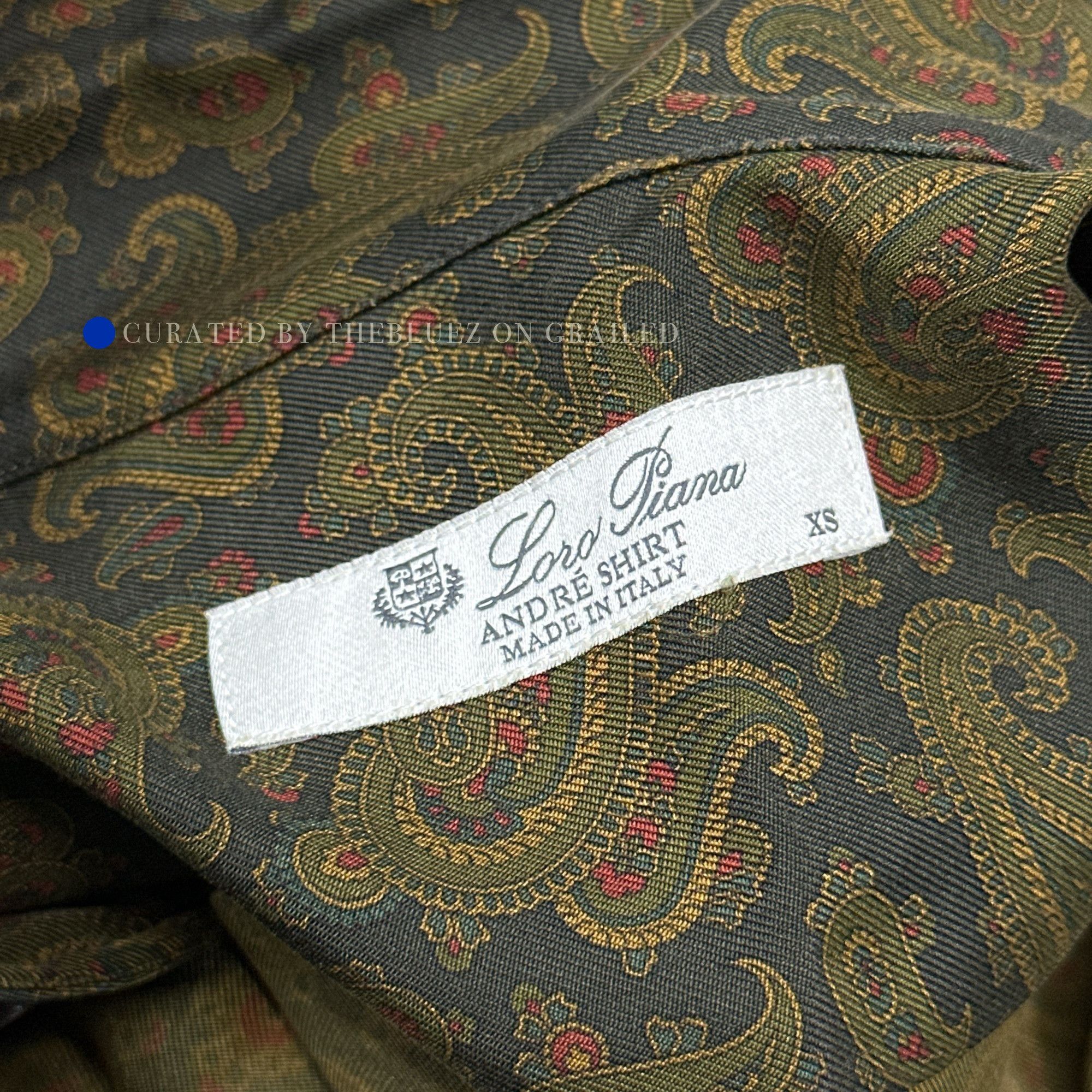 Loro Piana Green Paisley Print Long Sleeve Button-Up Shirt XS Size US XS / EU 42 / 0 - 4 Thumbnail