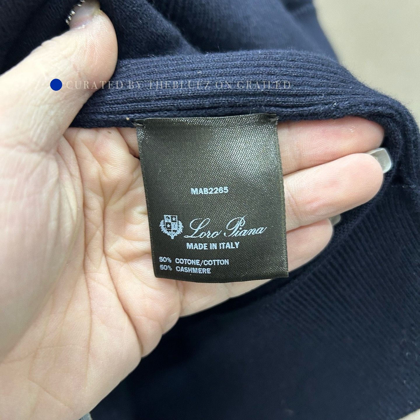 Loro Piana Blue Zip-Up Hoodie, Size L Size US L / EU 52-54 / 3 - 4 Thumbnail
