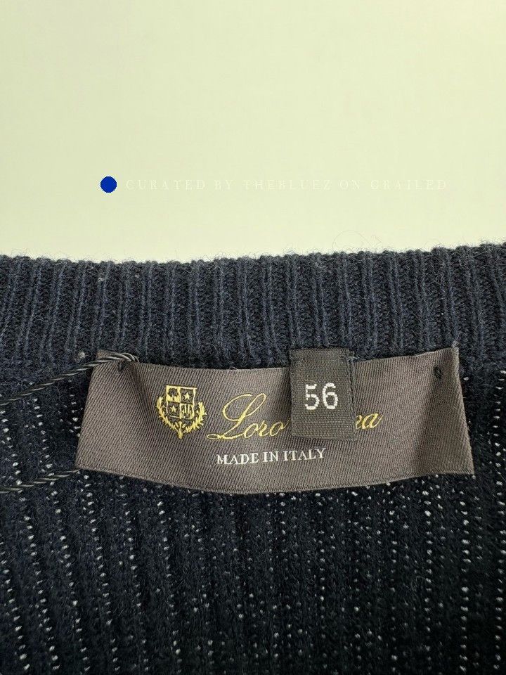 Loro Piana Blue Ribbed Long Sleeve Sweater - XL Size US XL / EU 56 / 4 - 3 Thumbnail