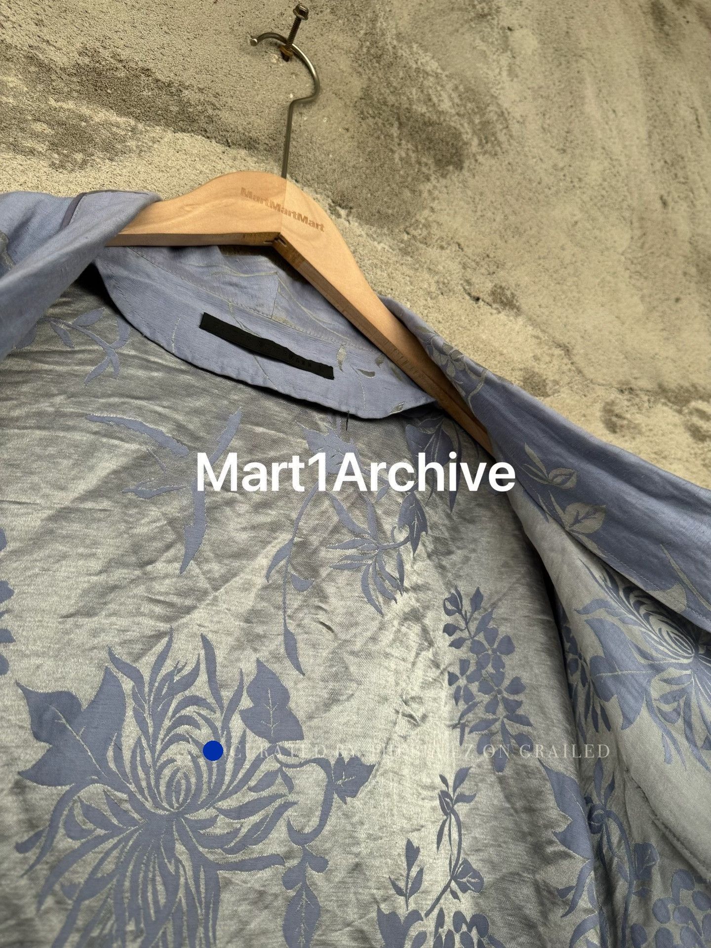 Haider Ackermann Blue Floral Light Jacket with Pockets - Size M Size US M / EU 48-50 / 2 - 6 Thumbnail