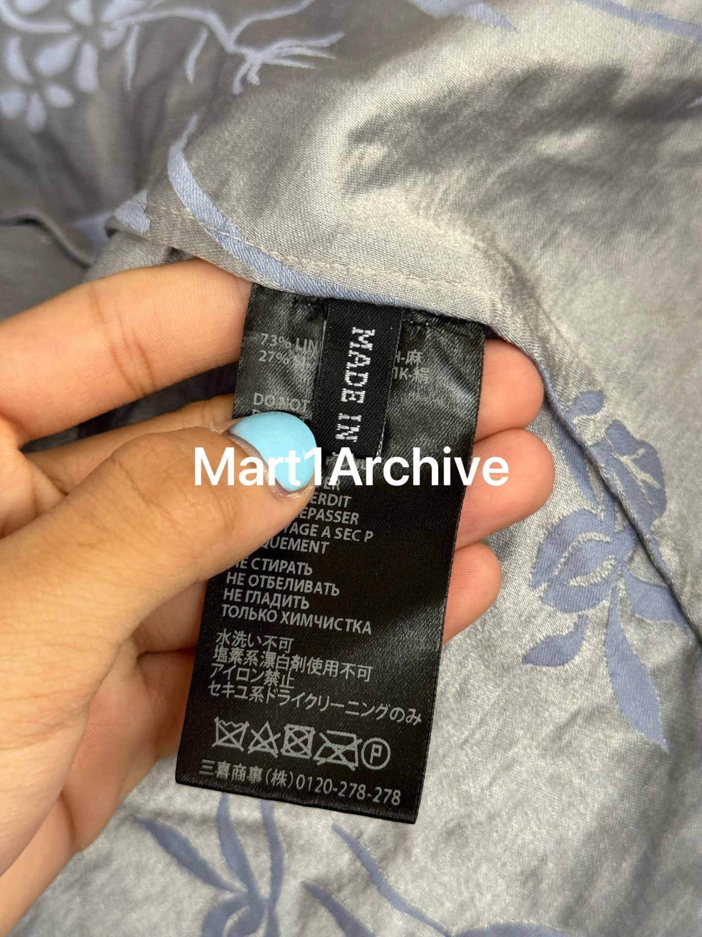 Haider Ackermann Blue Floral Light Jacket with Pockets - Size M Size US M / EU 48-50 / 2 - 8 Thumbnail