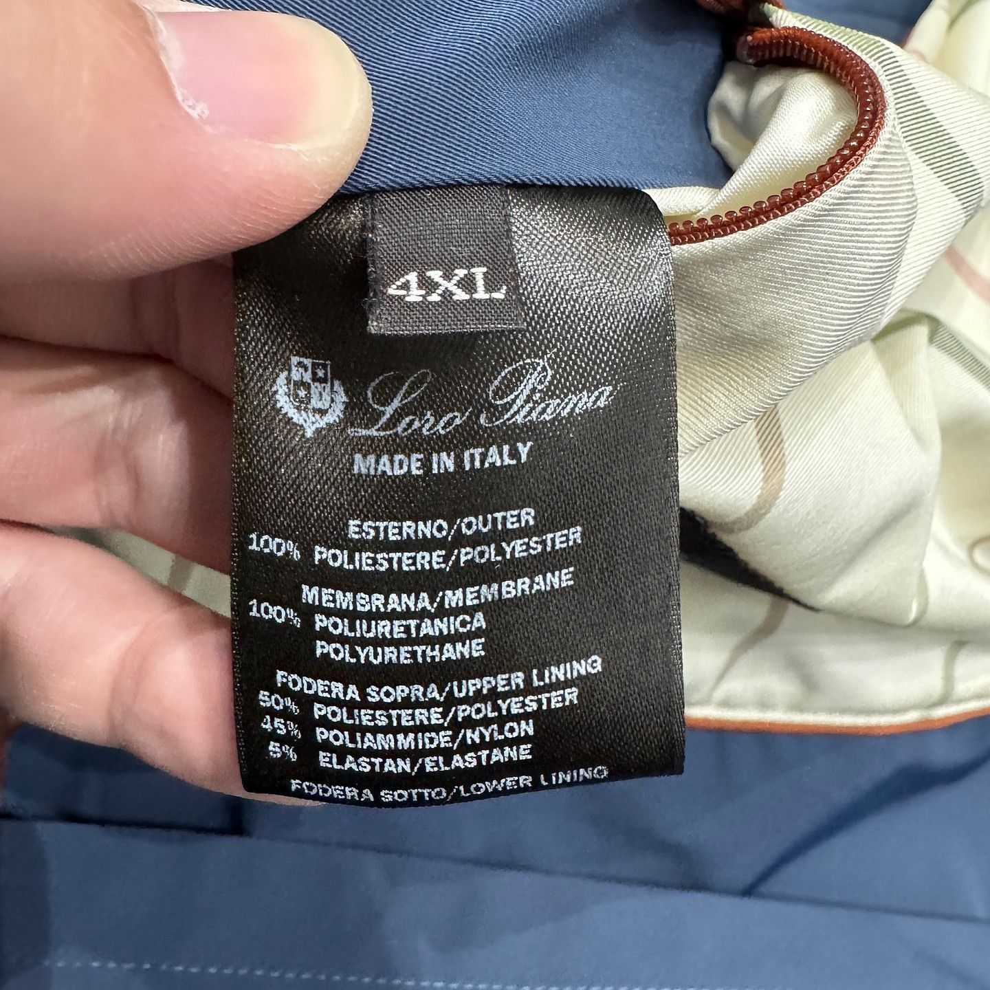 Loro Piana Blue Lightweight Jacket with Collar and Pockets Size US XXL / EU 58 / 5 - 4 Thumbnail