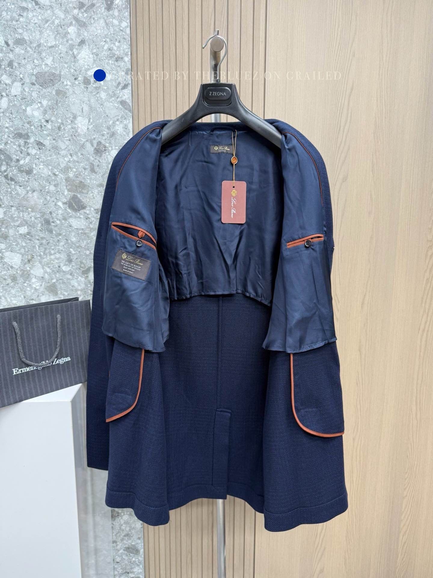 Loro Piana Blue Long Sleeve Coat - Size L Size US L / EU 52-54 / 3 - 3 Thumbnail