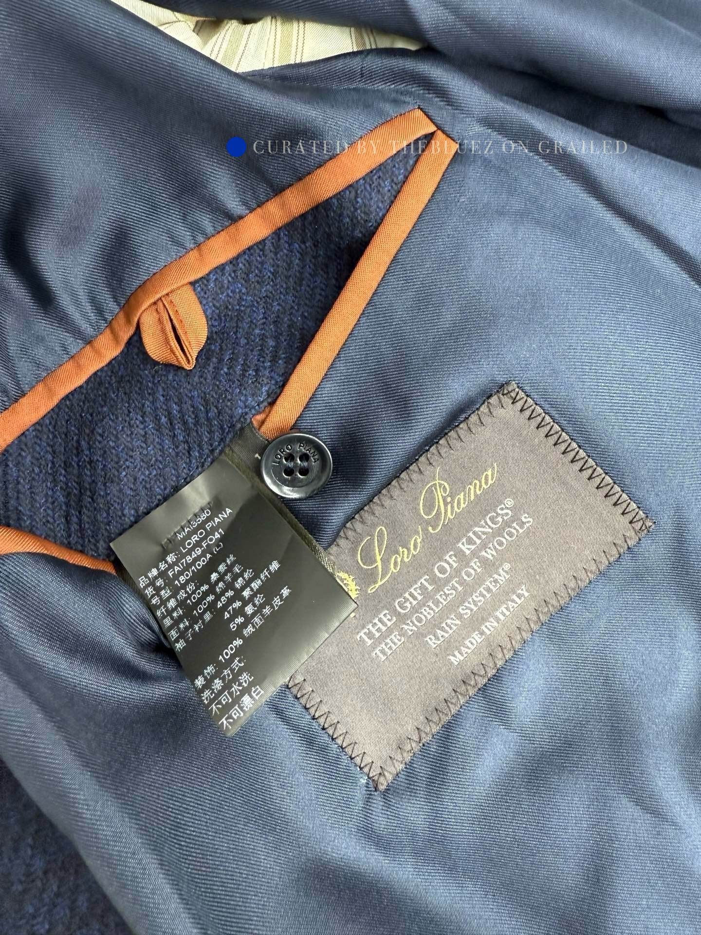 Loro Piana Blue Long Sleeve Coat - Size L Size US L / EU 52-54 / 3 - 4 Thumbnail