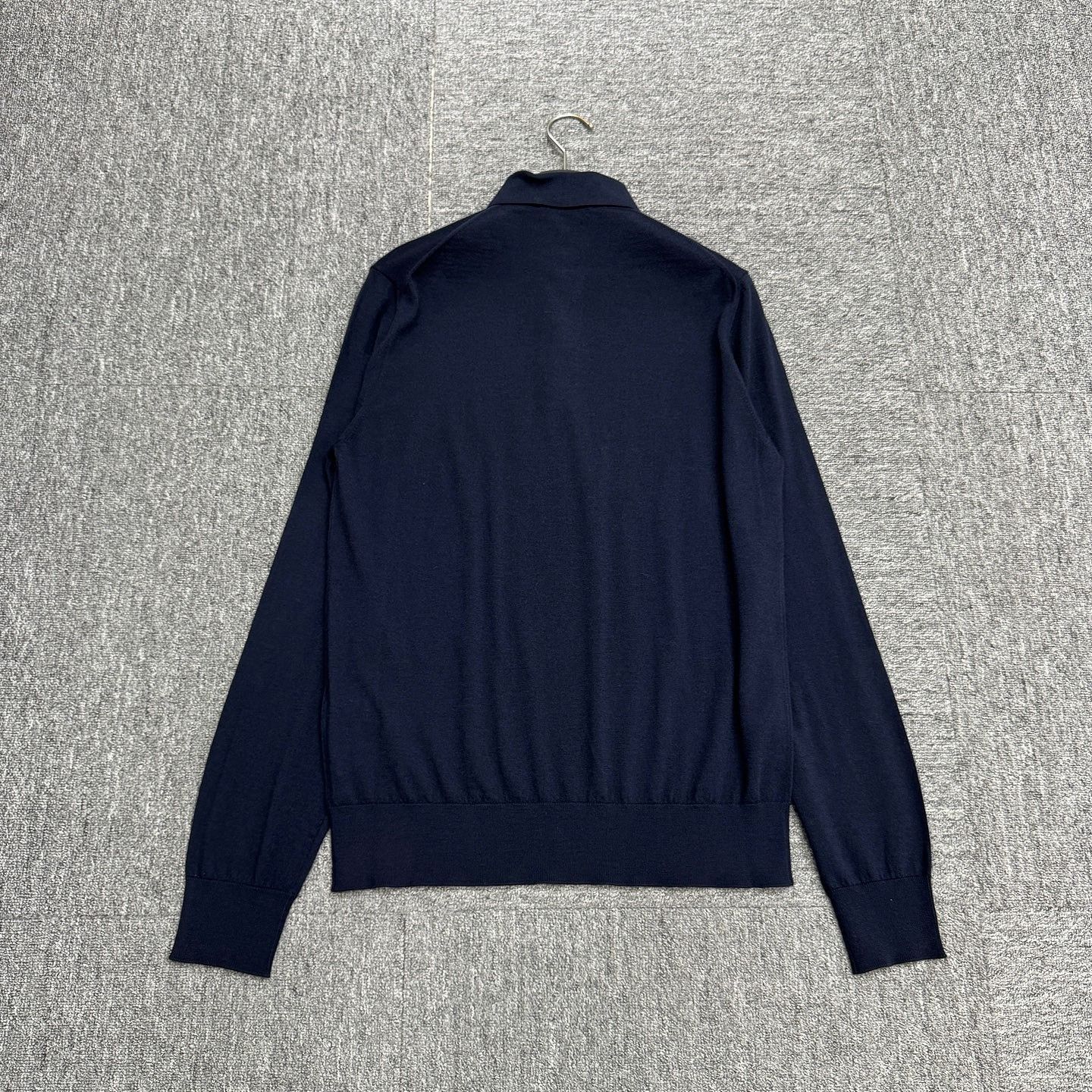 Loro Piana Blue Long Sleeve Polo Shirt Size S Size US S / EU 44-46 / 1 - 2 Thumbnail