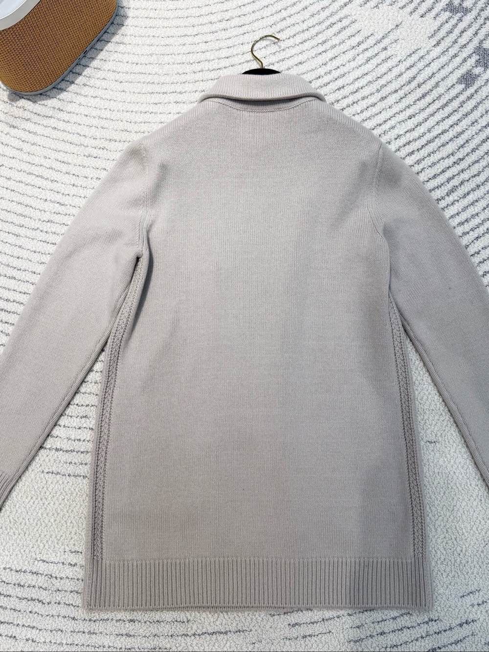 Loro Piana Beige Collared Double-Breasted Knit Cardigan XS Size US XS / EU 42 / 0 - 2 Thumbnail