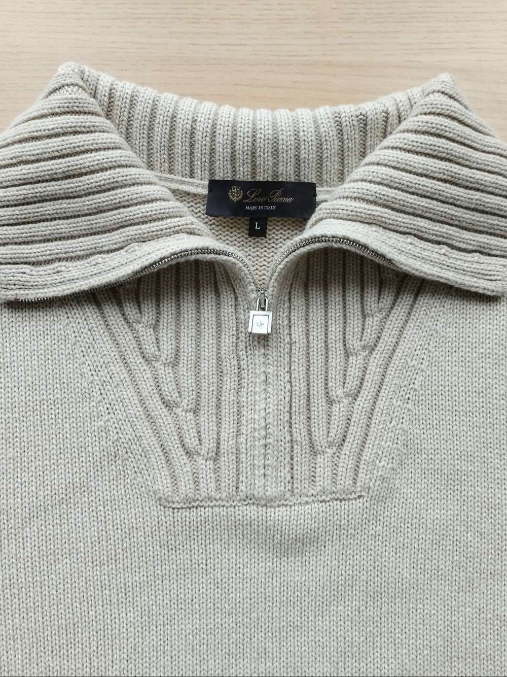 Loro Piana Gray Collared Half-Zip Sweater - Size L Size US L / EU 52-54 / 3 - 5 Thumbnail