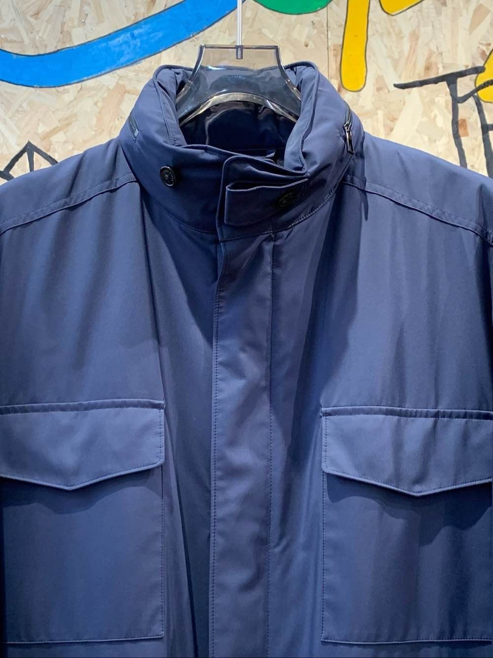 Loro Piana Blue High-Collar Multi-Pocket Jacket Size L Size US L / EU 52-54 / 3 - 5 Thumbnail