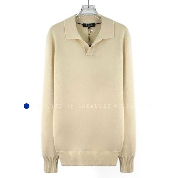 Loro Piana Beige Long Sleeve Polo Shirt - XL Size US XL / EU 56 / 4 - 6 Thumbnail