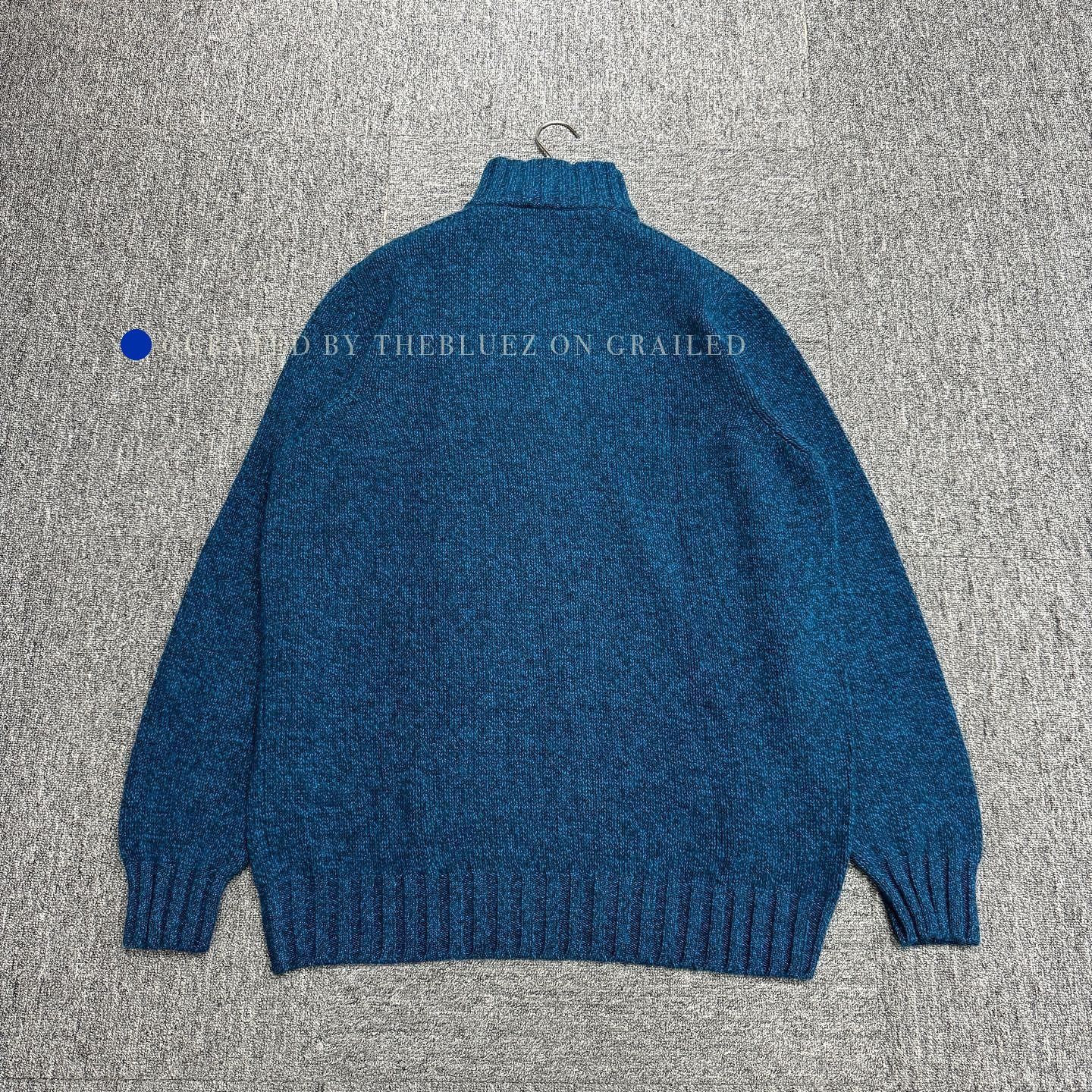 Loro Piana Blue Half-Zip Turtleneck Sweater XXL Size US XXL / EU 58 / 5 - 2 Thumbnail