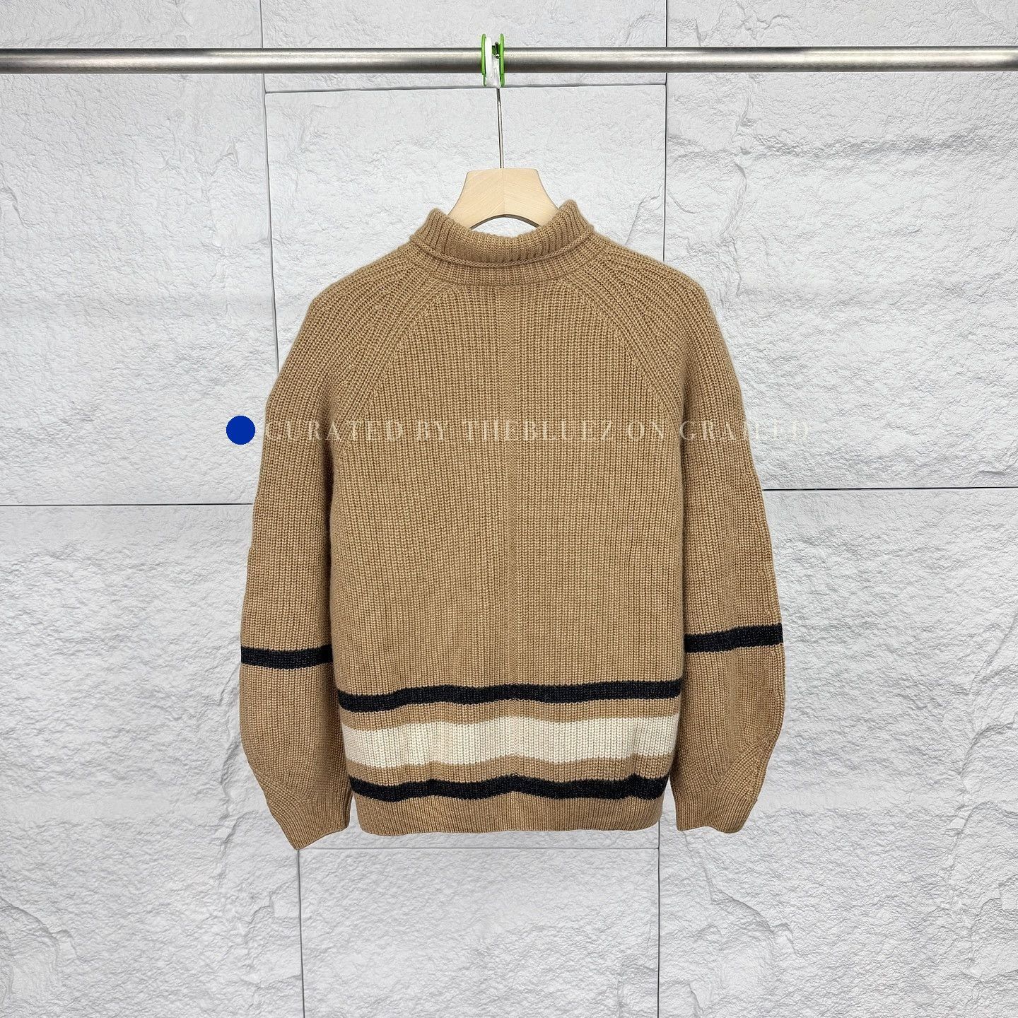 Loro Piana Brown Striped Mock Neck Sweater Size US S / EU 44-46 / 1 - 2 Thumbnail