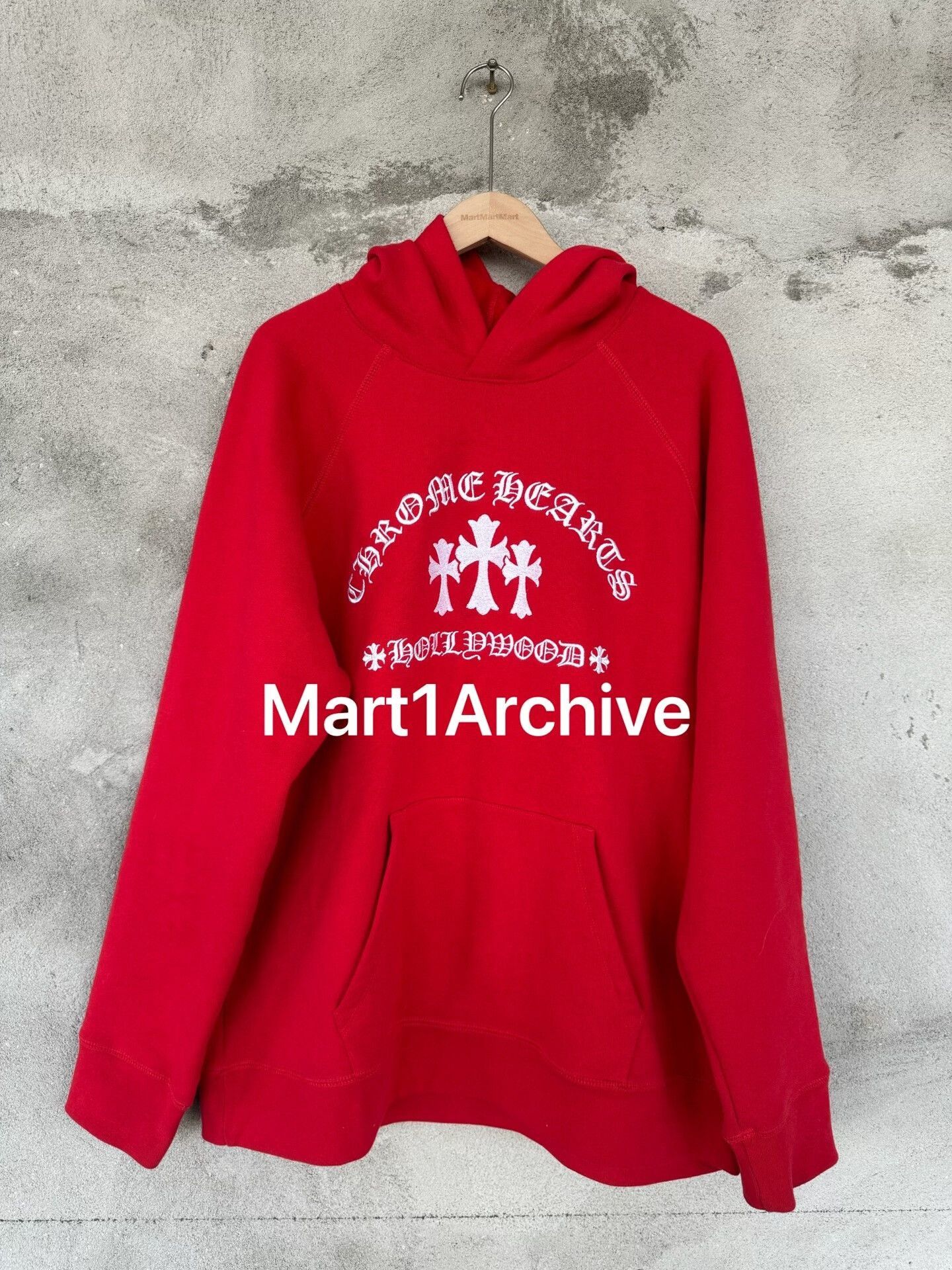 Chrome Hearts Red Graphic Hoodie with Cross Design - XXL Size US XXL / EU 58 / 5 - 2 Thumbnail