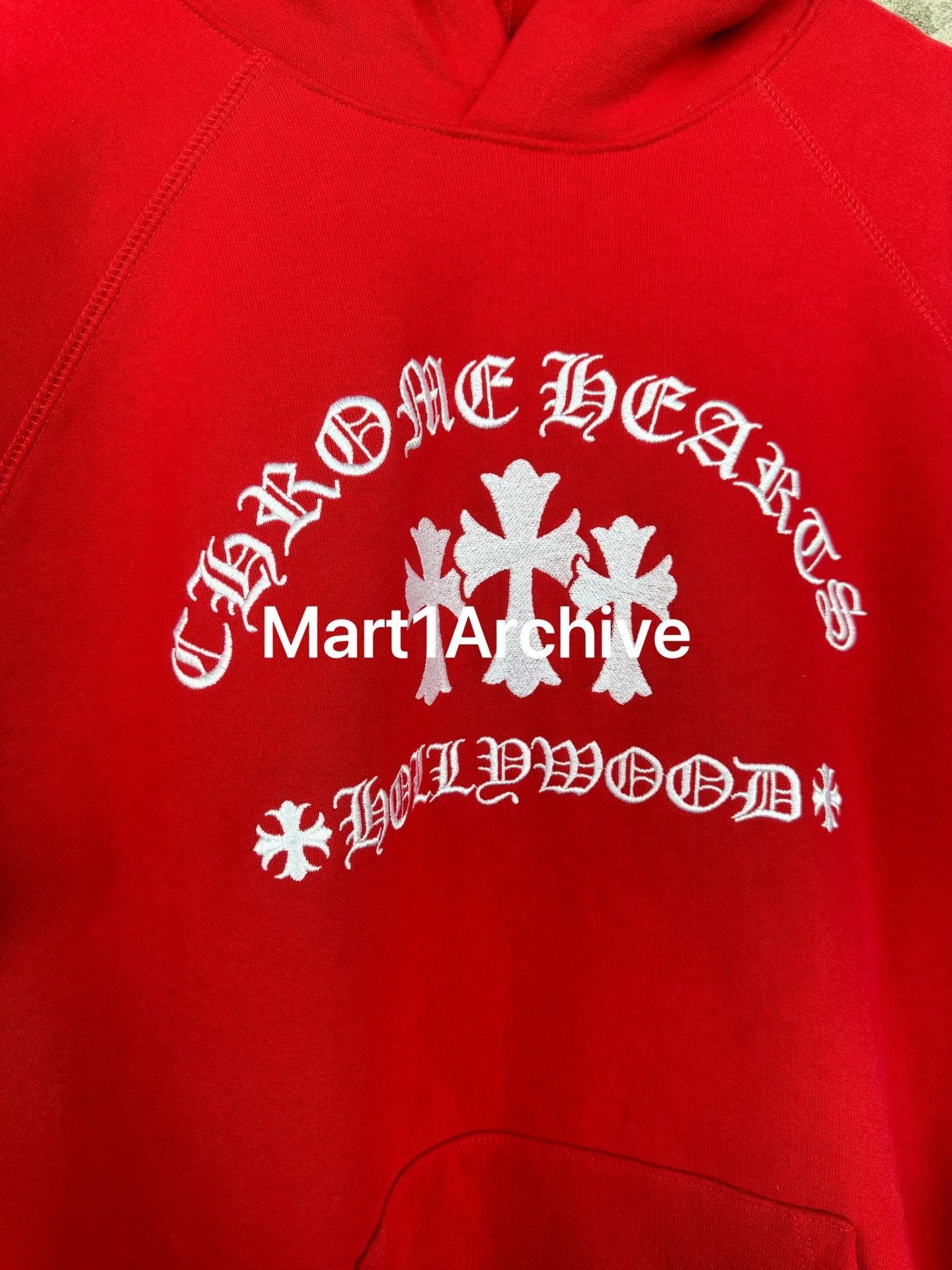Chrome Hearts Red Graphic Hoodie with Cross Design - XXL Size US XXL / EU 58 / 5 - 4 Thumbnail