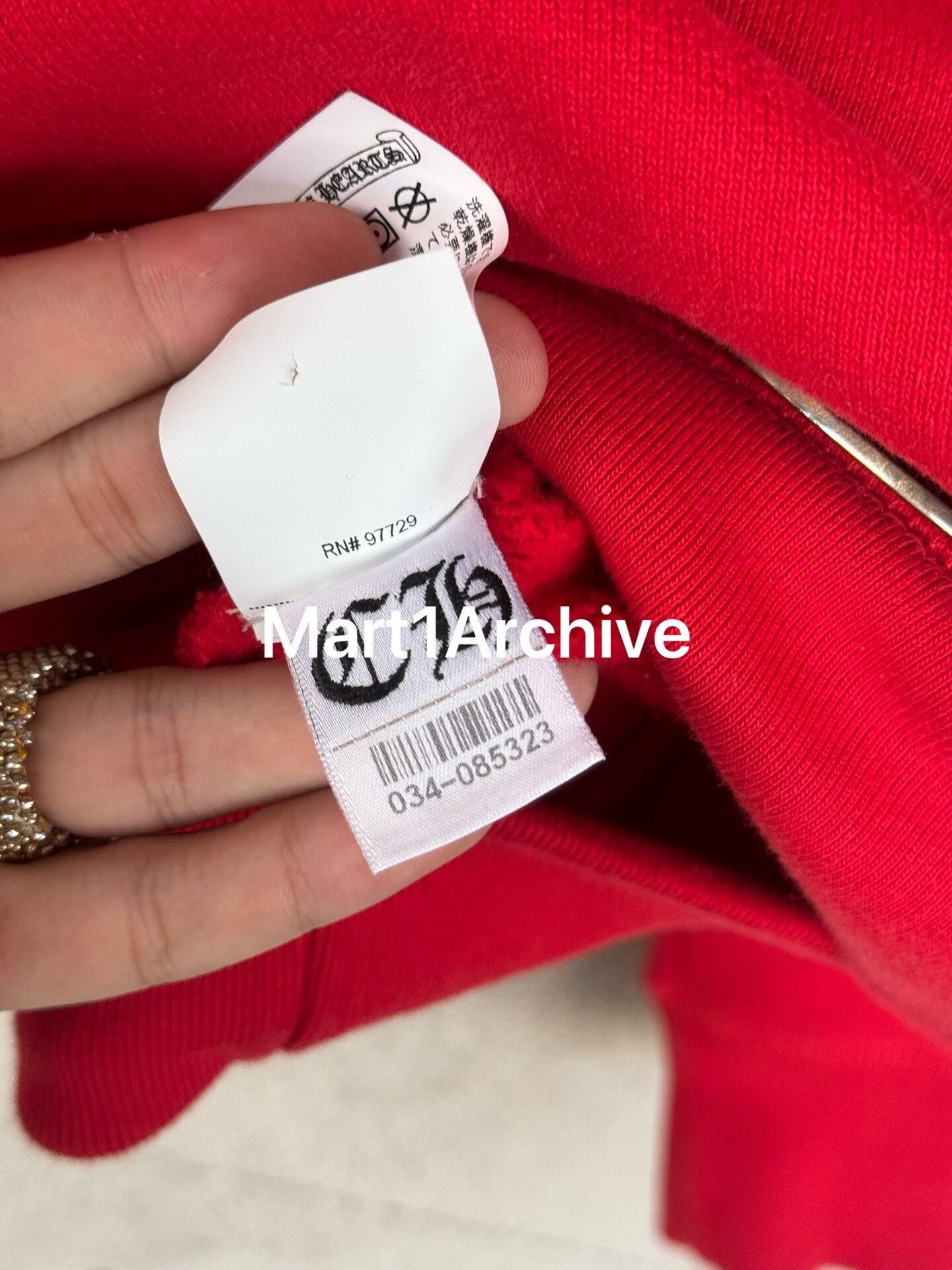 Chrome Hearts Red Graphic Hoodie with Cross Design - XXL Size US XXL / EU 58 / 5 - 10 Thumbnail
