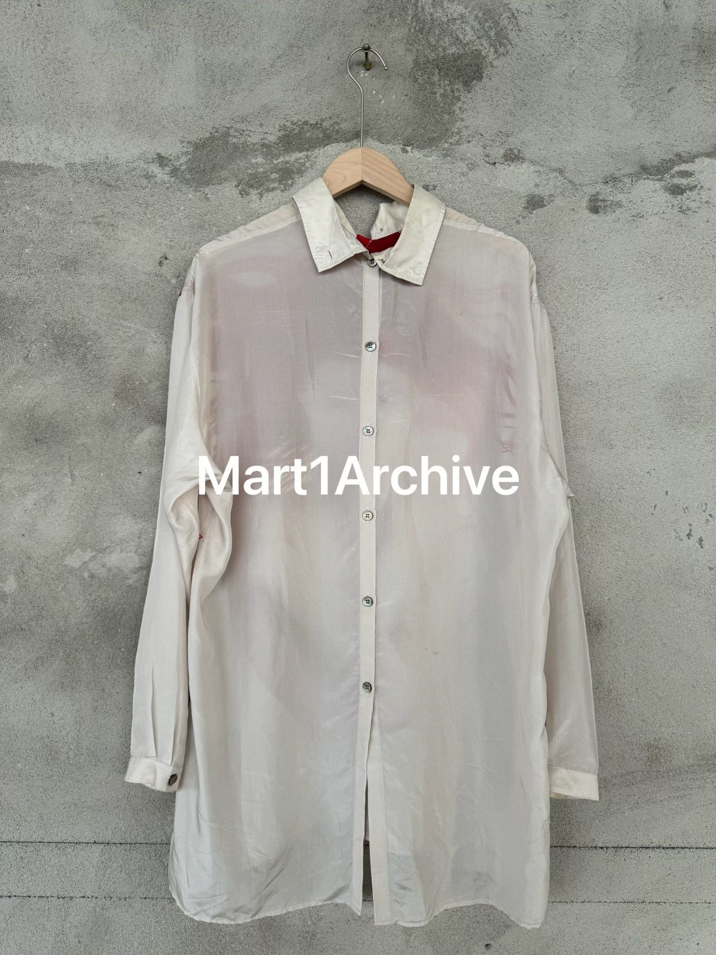 Yohji Yamamoto Beige Long Sleeve Graphic Button-Up Shirt Size US L / EU 52-54 / 3 - 3 Thumbnail