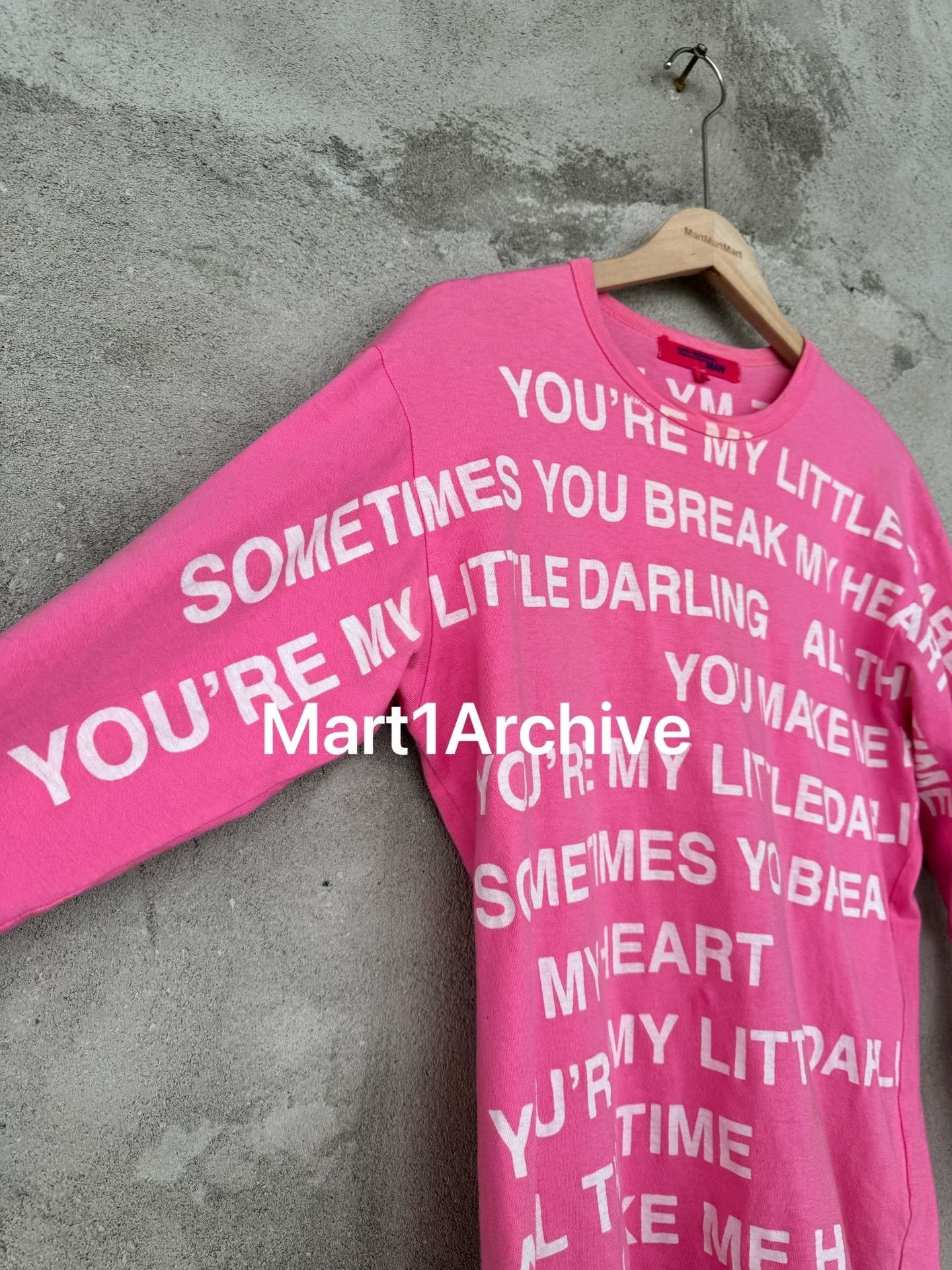 Junya Watanabe Pink Long Sleeve Text Print Shirt Size US S / EU 44-46 / 1 - 4 Thumbnail