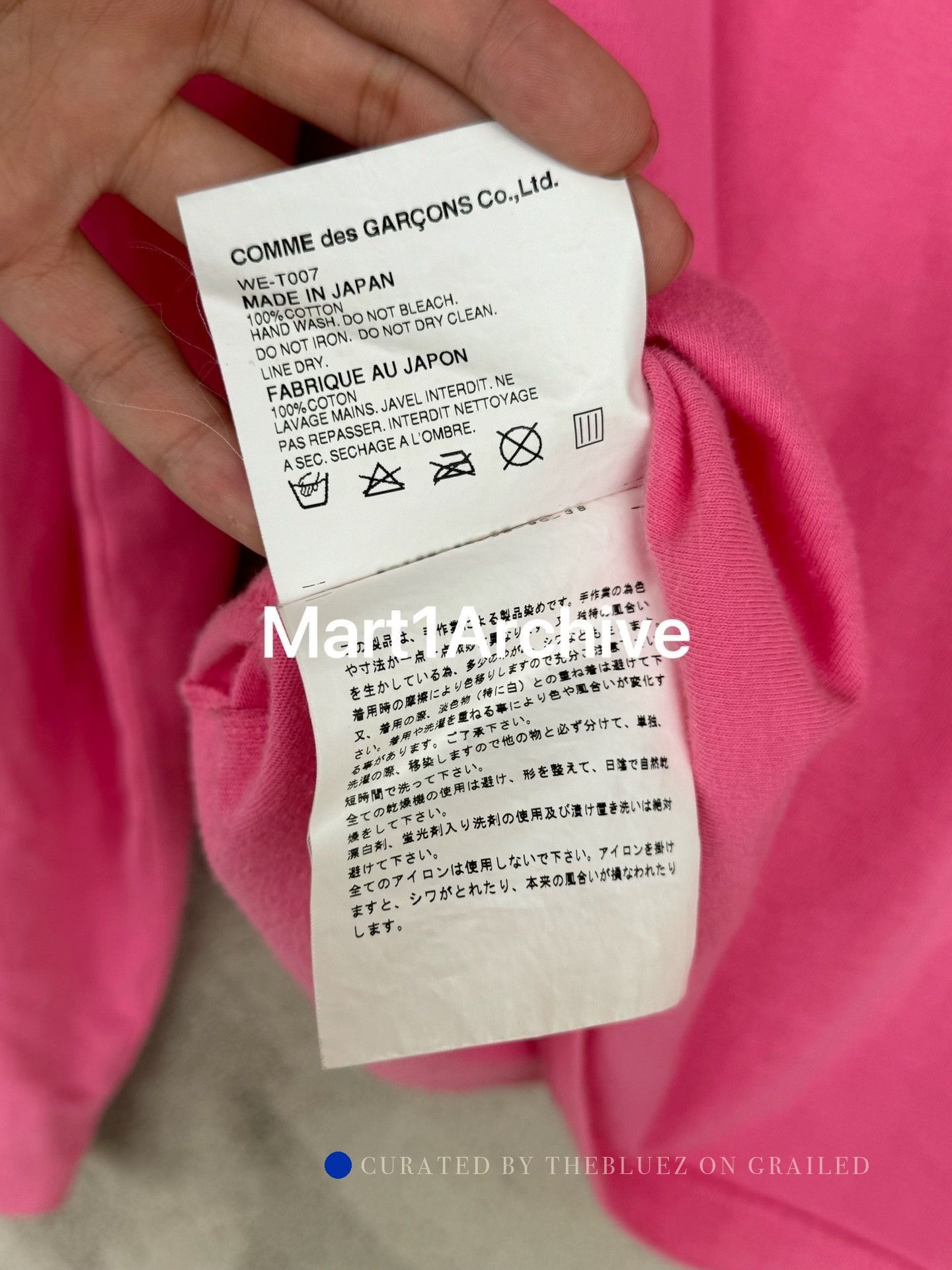 Junya Watanabe Pink Long Sleeve Text Print Shirt Size US S / EU 44-46 / 1 - 8 Thumbnail