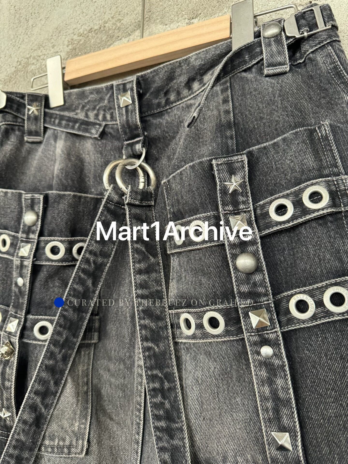 Balenciaga Black Denim Cargo Pants with Straps and Zippers Size US 30 / EU 46 - 5 Thumbnail