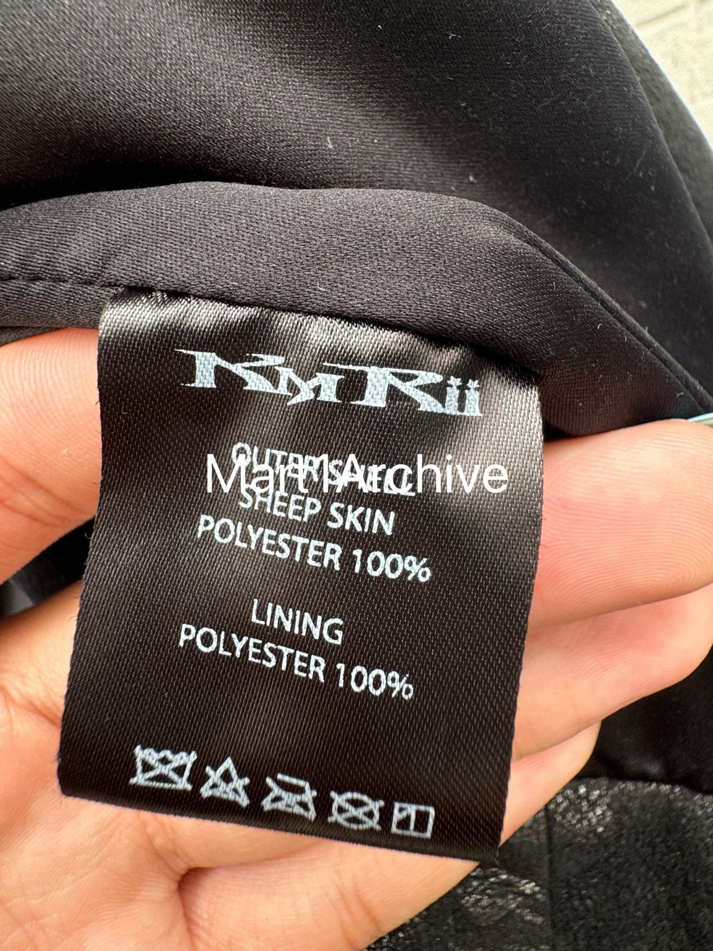 KMRii Black Leather Jacket with Embellished Cross Design (L) Size US L / EU 52-54 / 3 - 9 Thumbnail