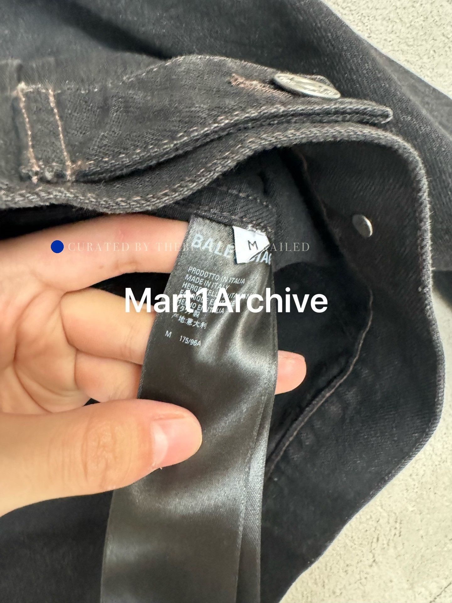 Balenciaga Black Denim Jacket with Patchwork and Green Logo Size US M / EU 48-50 / 2 - 7 Thumbnail