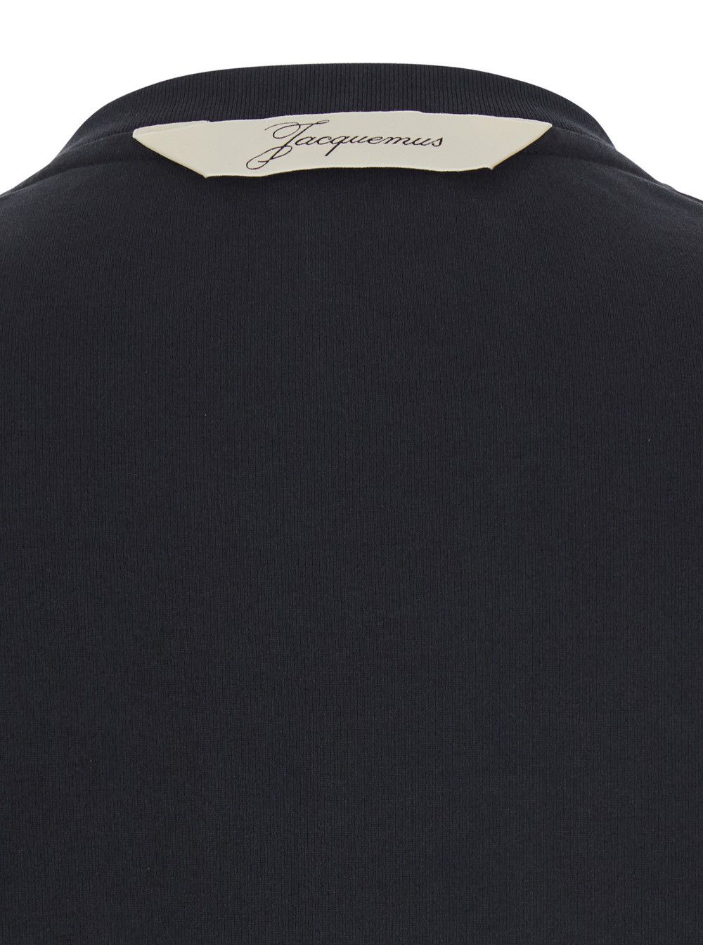 Jacquemus 'Le T-Shirt Rond Carre' Black Crew Neck T-Shirt with Long Sleeves in Tech Fabric for Men Size US M / EU 48-50 / 2 - 3 Thumbnail