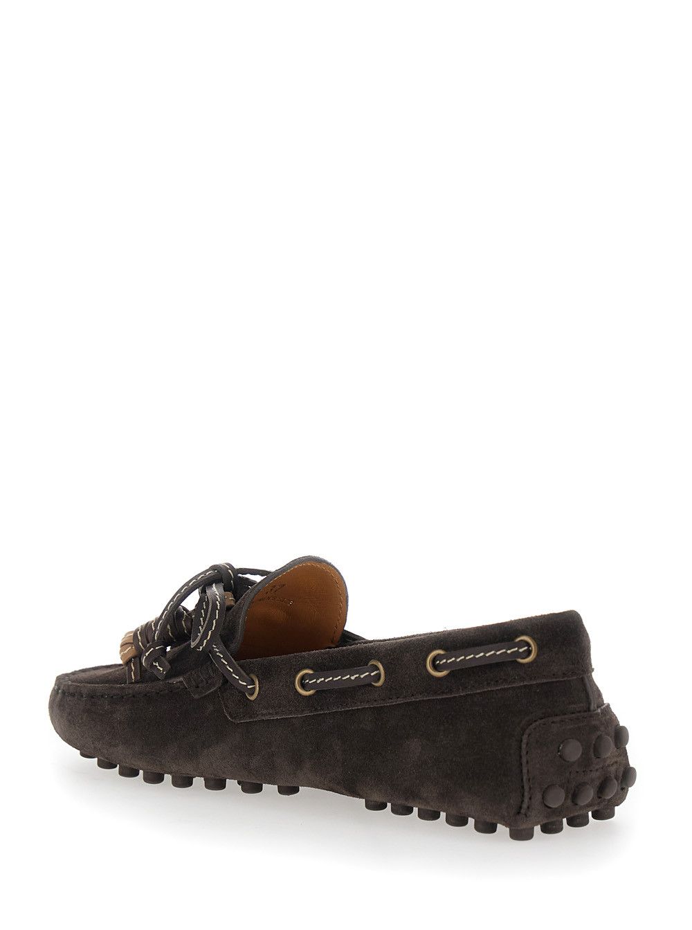 Tod's Loafers 'SUEDE MOCASSIN' Brown with Rounded Toe in Leather Men Size US 6 / IT 36 - 3 Thumbnail
