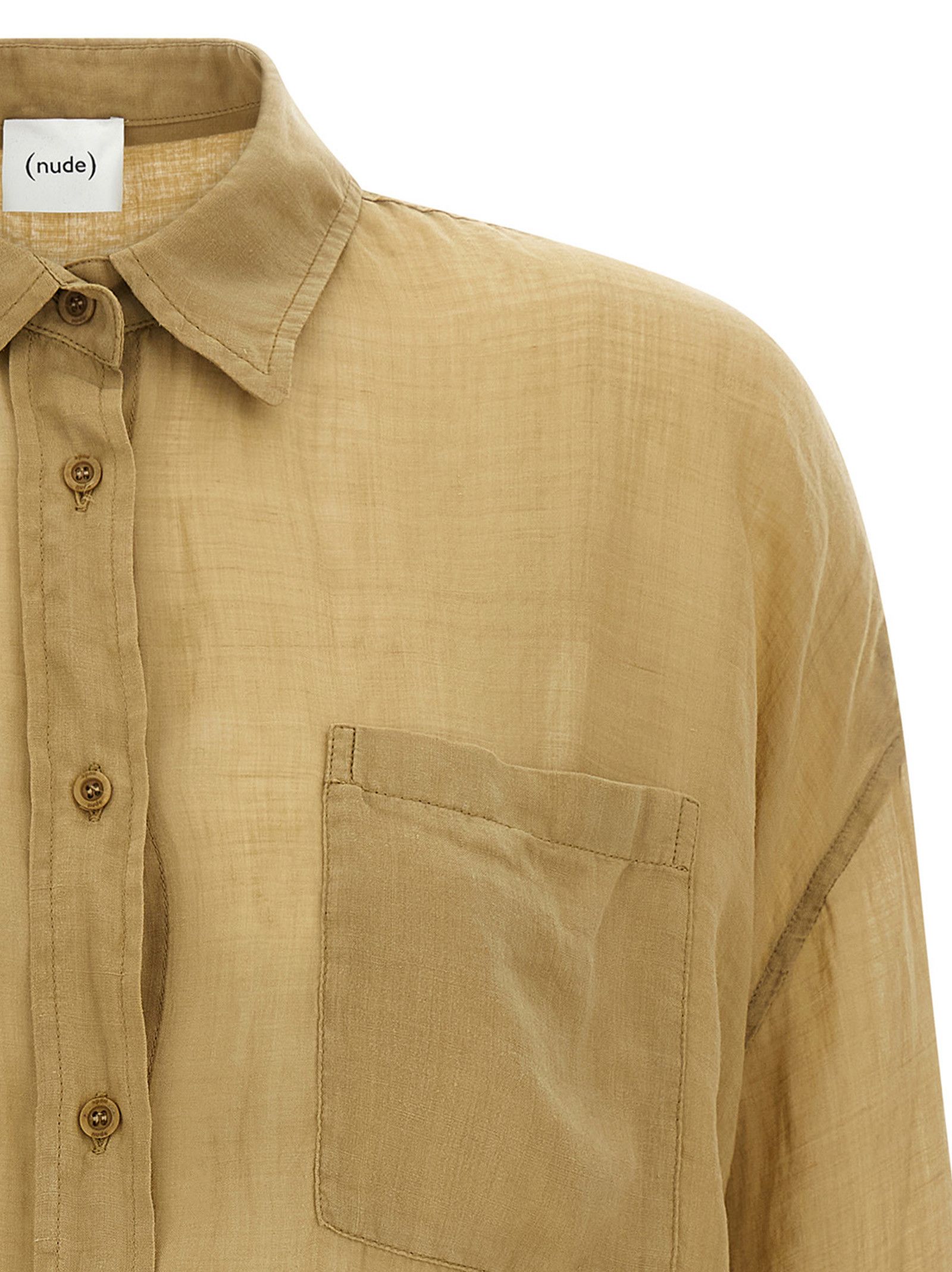 Nude Linen blend shirt Size M / US 6-8 / IT 42-44 - 3 Thumbnail