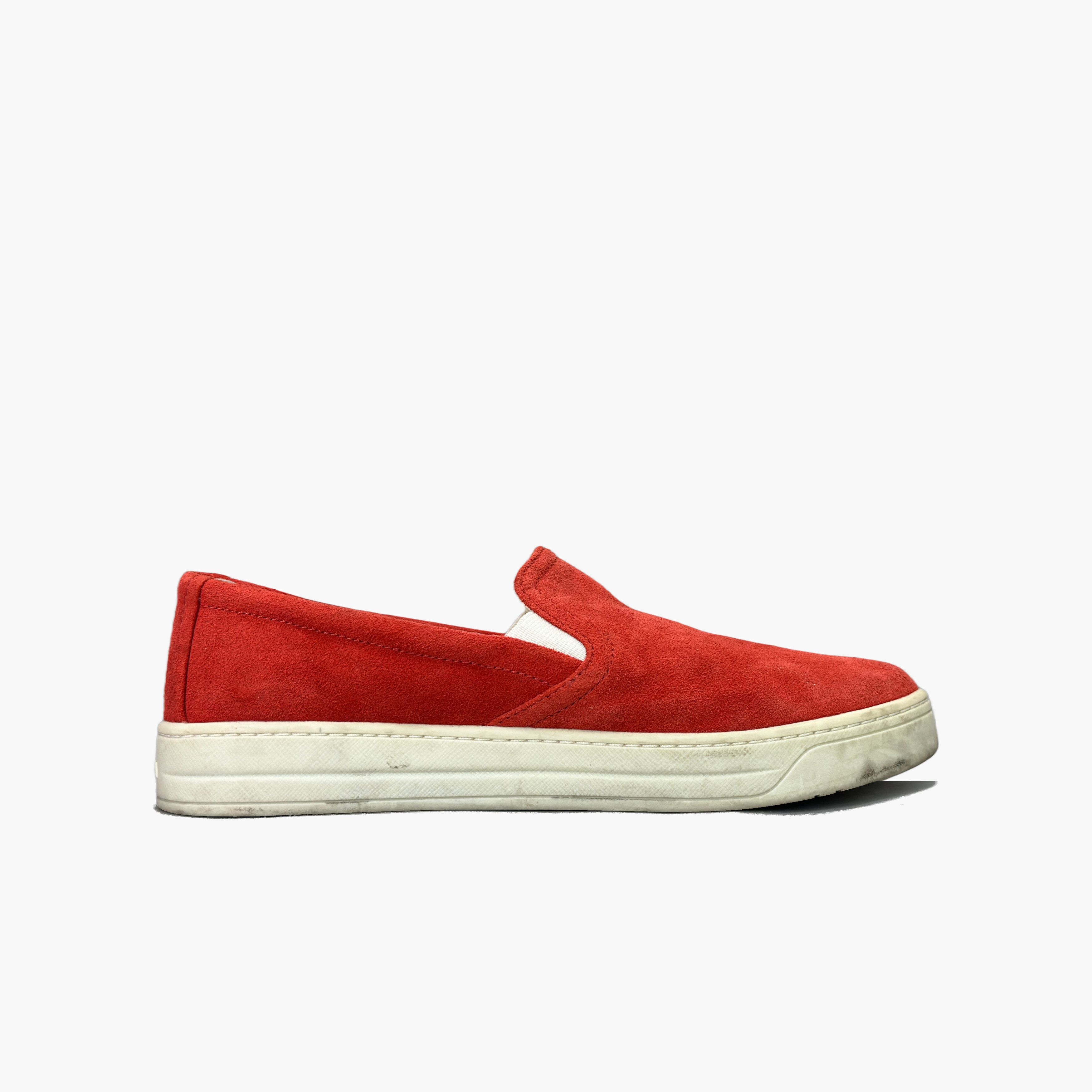 Prada Prada Suede Slip On Sneakers Red Size 36 Size US 6 / IT 36 - 2 Thumbnail