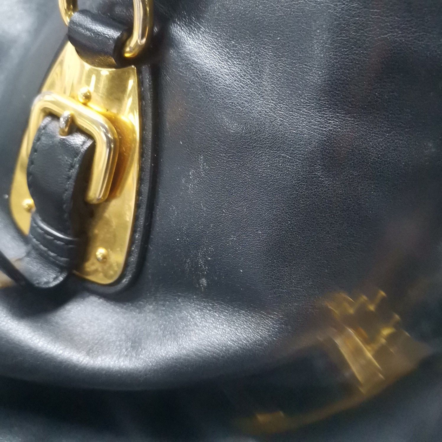 Prada Prada Black Leather Shoulder Bag Size ONE SIZE - 7 Thumbnail