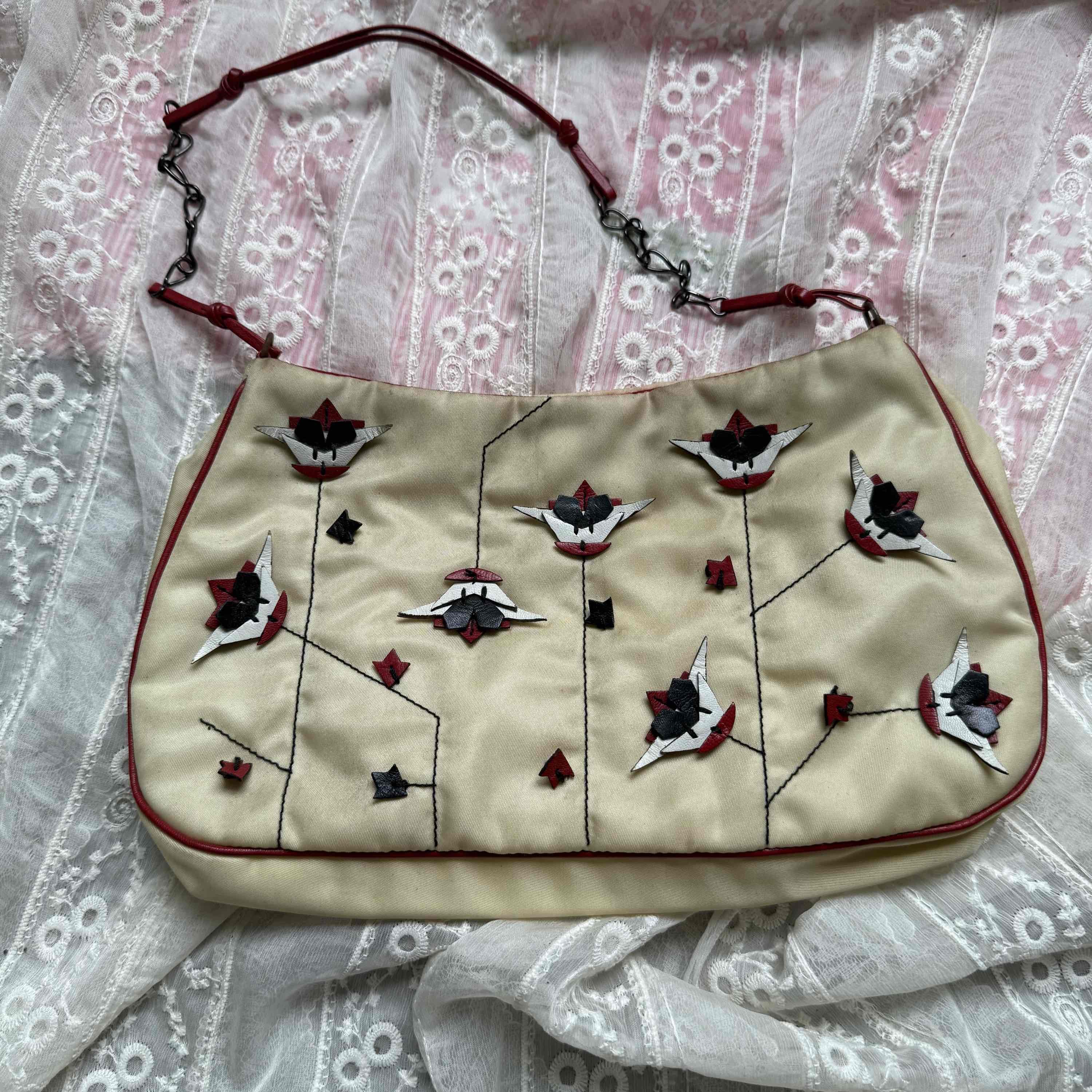 Prada Prada Bird Embroidery Shoulder Bag One Size Size ONE SIZE - 2 Thumbnail