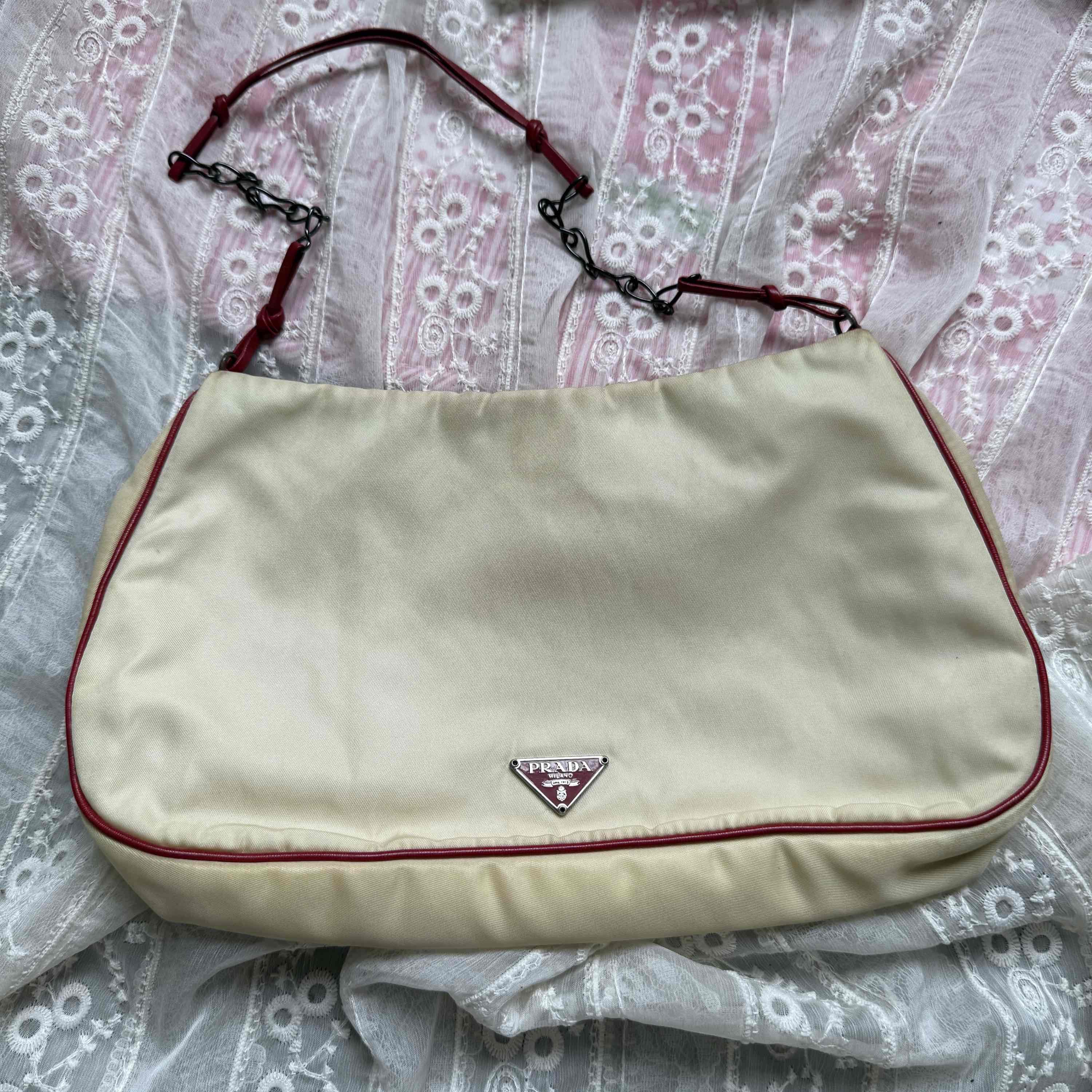 Prada Prada Bird Embroidery Shoulder Bag One Size Size ONE SIZE - 3 Thumbnail