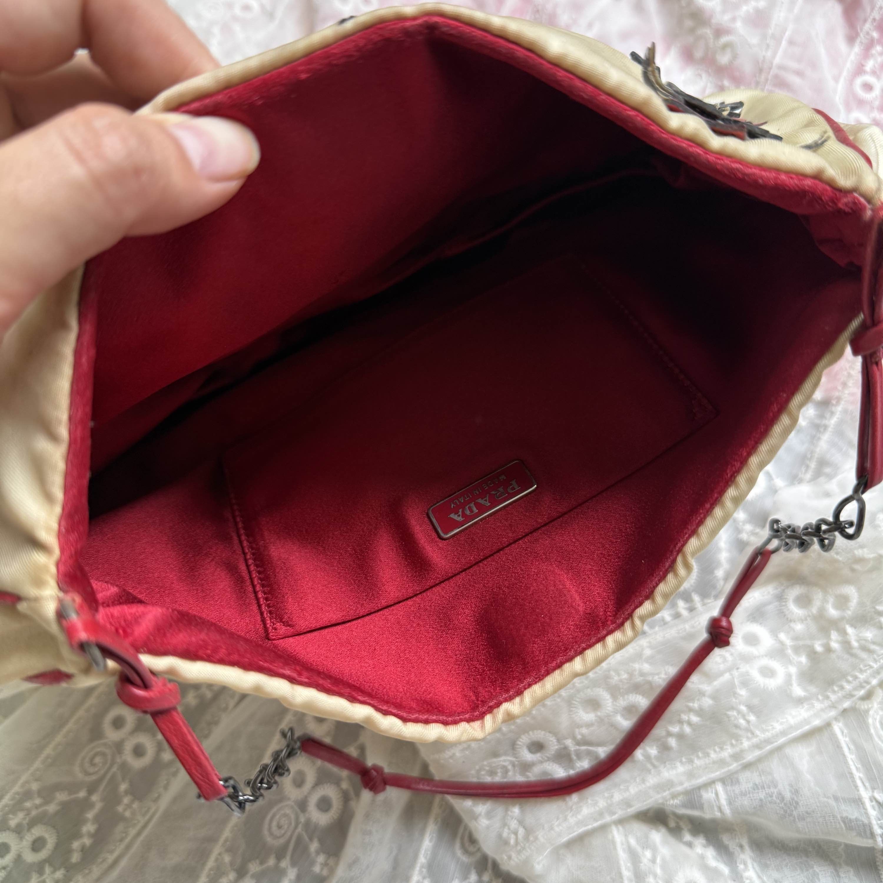 Prada Prada Bird Embroidery Shoulder Bag One Size Size ONE SIZE - 8 Thumbnail