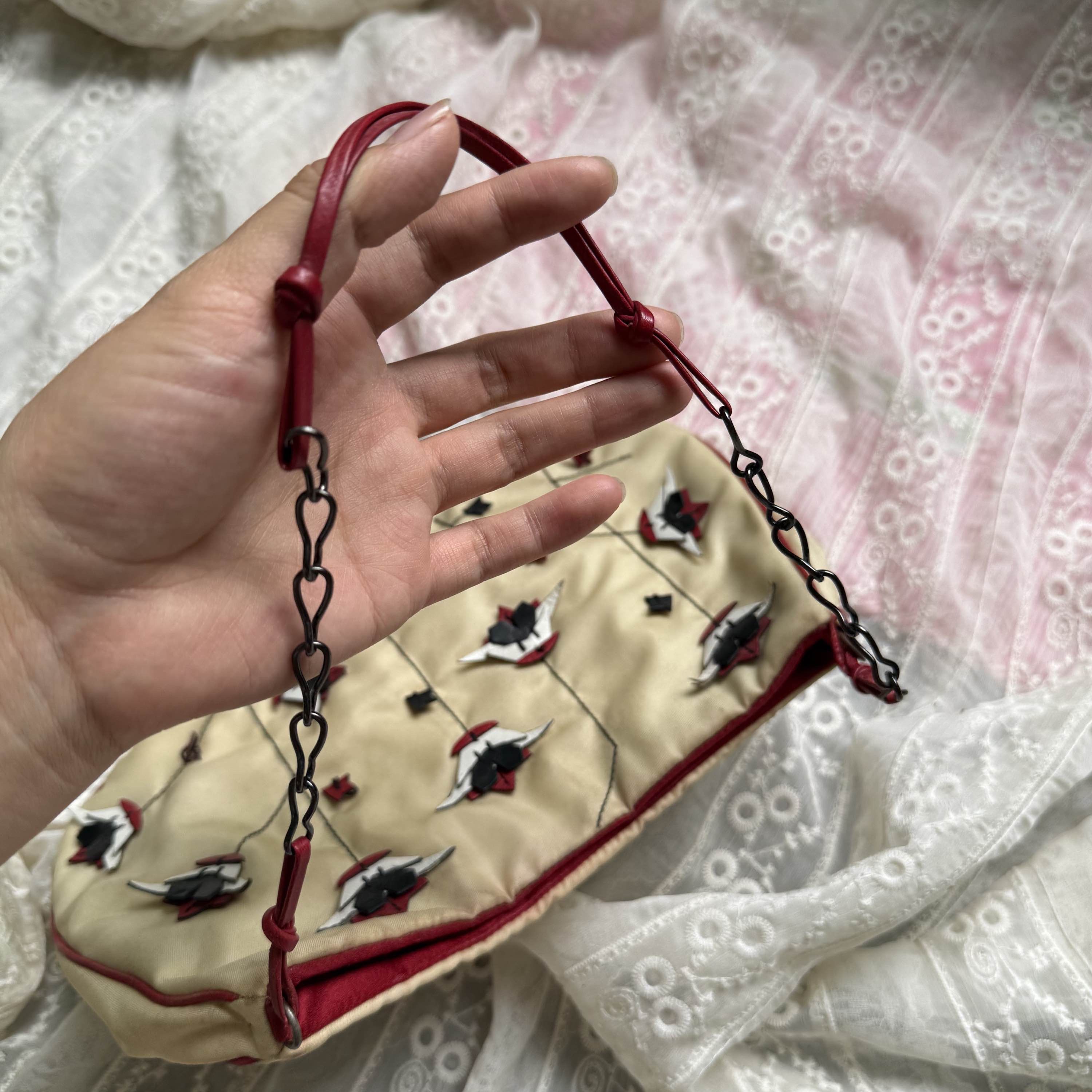 Prada Prada Bird Embroidery Shoulder Bag One Size Size ONE SIZE - 7 Thumbnail