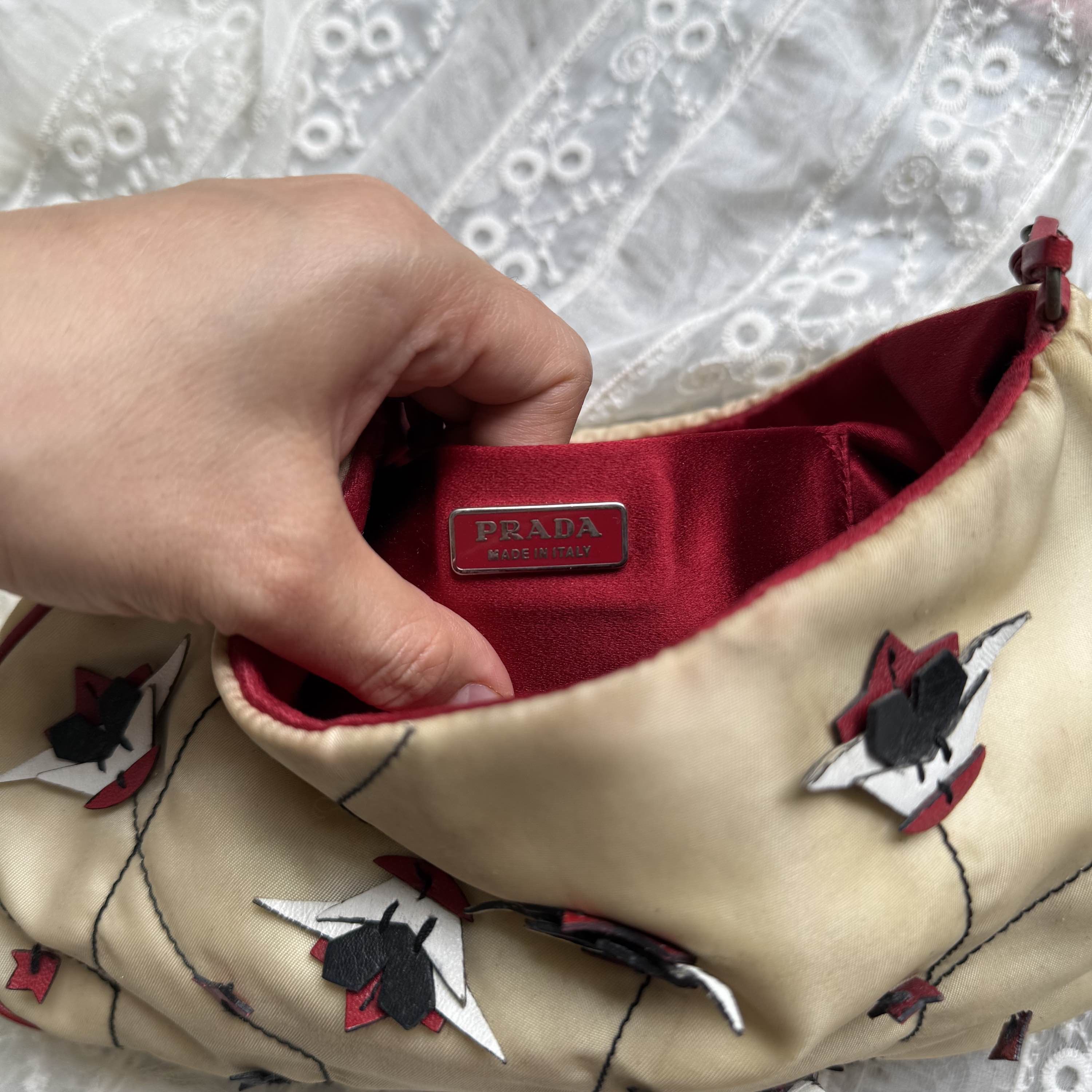 Prada Prada Bird Embroidery Shoulder Bag One Size Size ONE SIZE - 9 Thumbnail