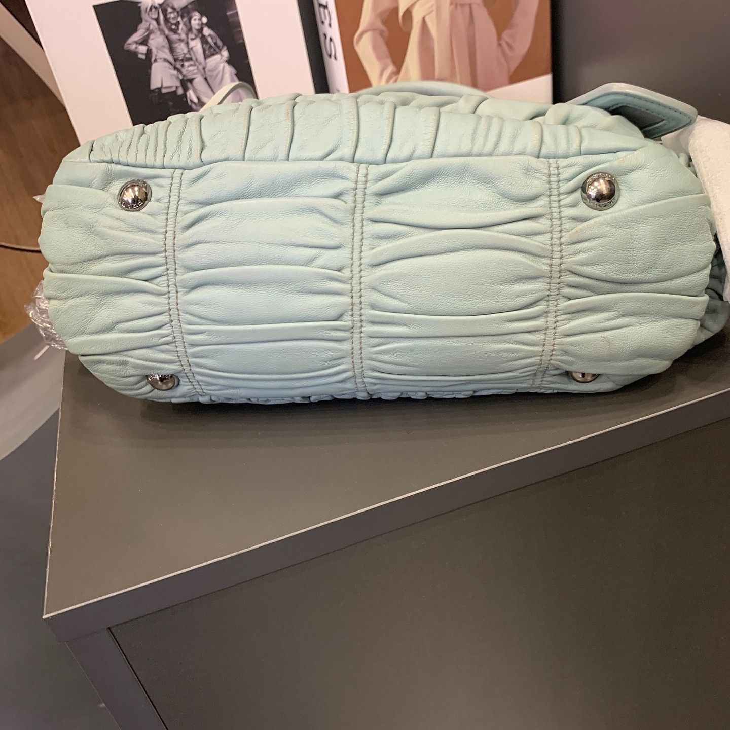 Prada Prada Gaufre Leather Handle Bag Size ONE SIZE - 4 Thumbnail