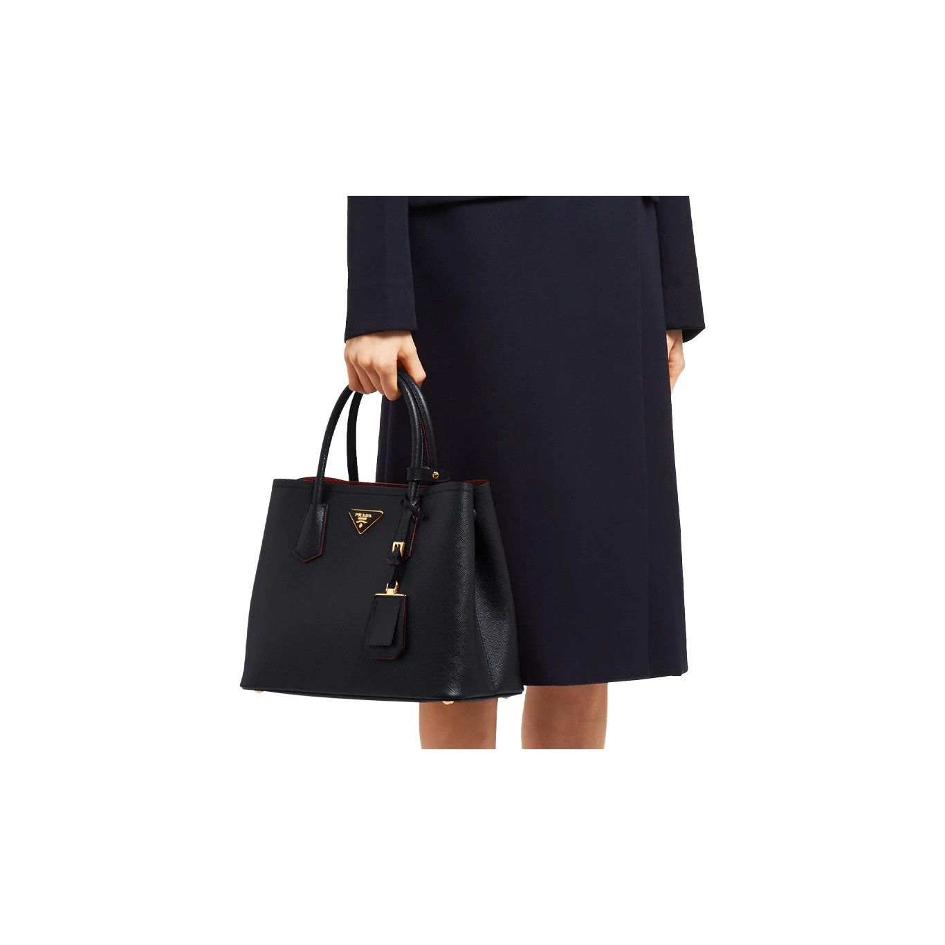 Prada Prada Saffiano Leather Handle Bag Black Size ONE SIZE - 11 Thumbnail