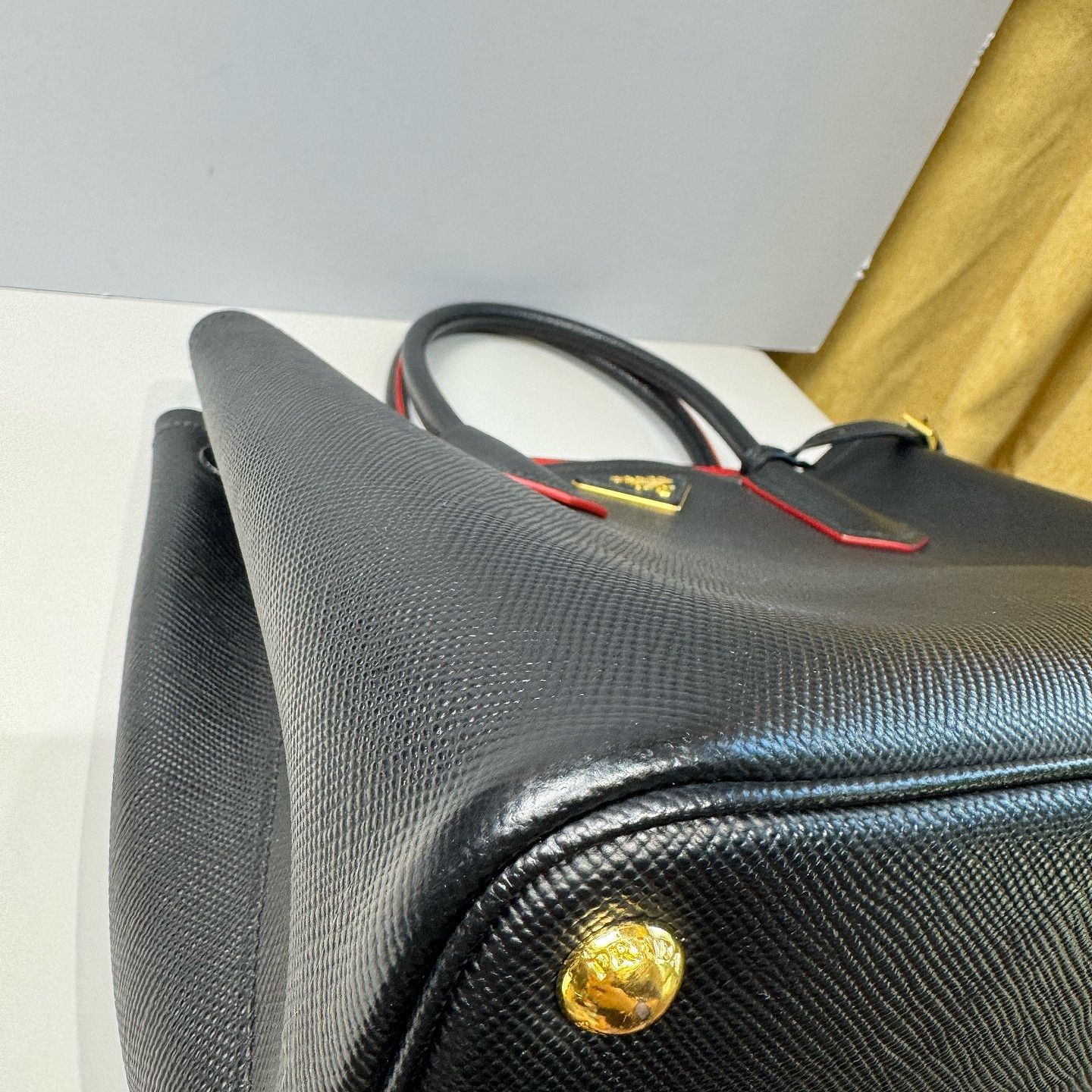 Prada Prada Saffiano Leather Handle Bag Black Size ONE SIZE - 9 Thumbnail