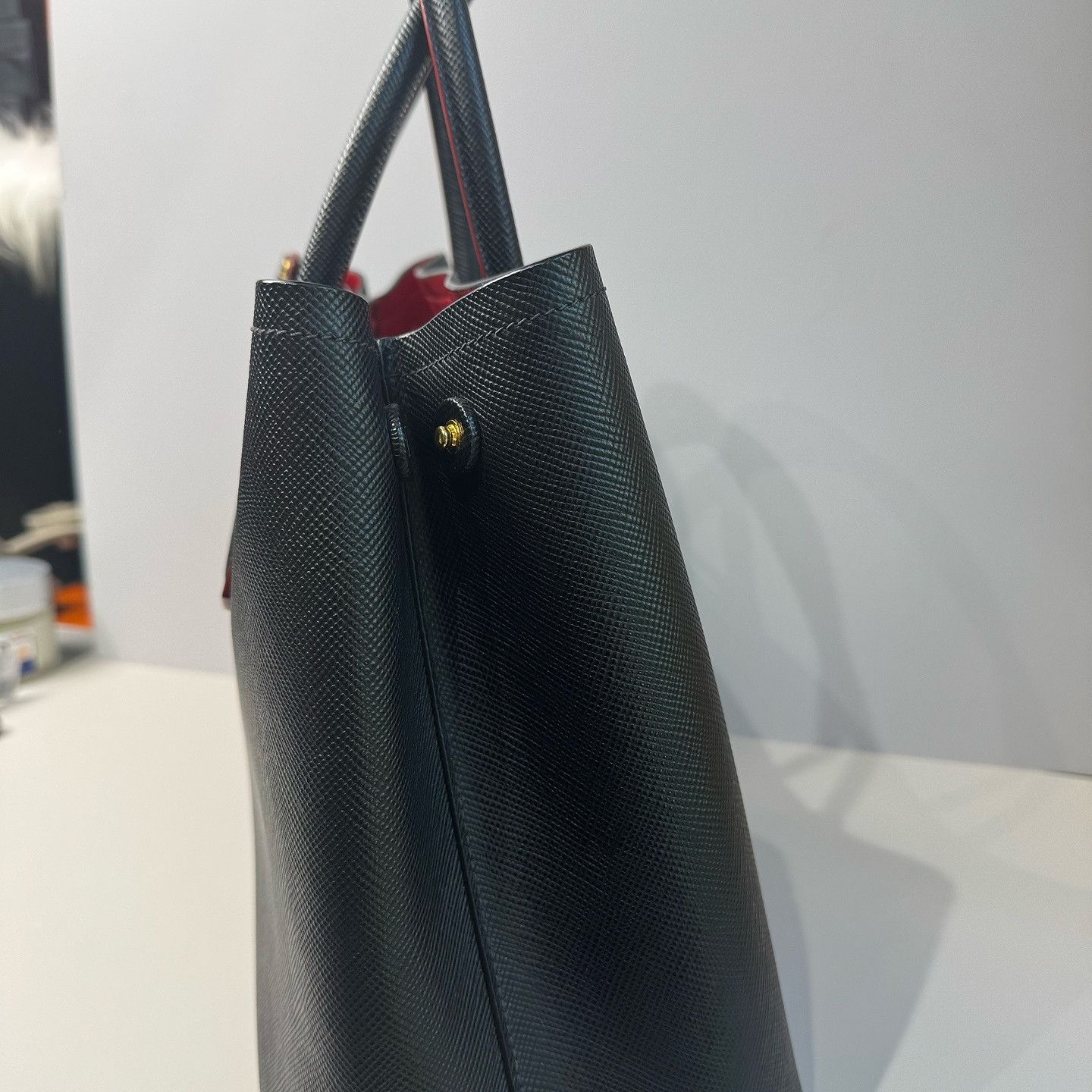 Prada Prada Saffiano Leather Handle Bag Black Size ONE SIZE - 7 Thumbnail